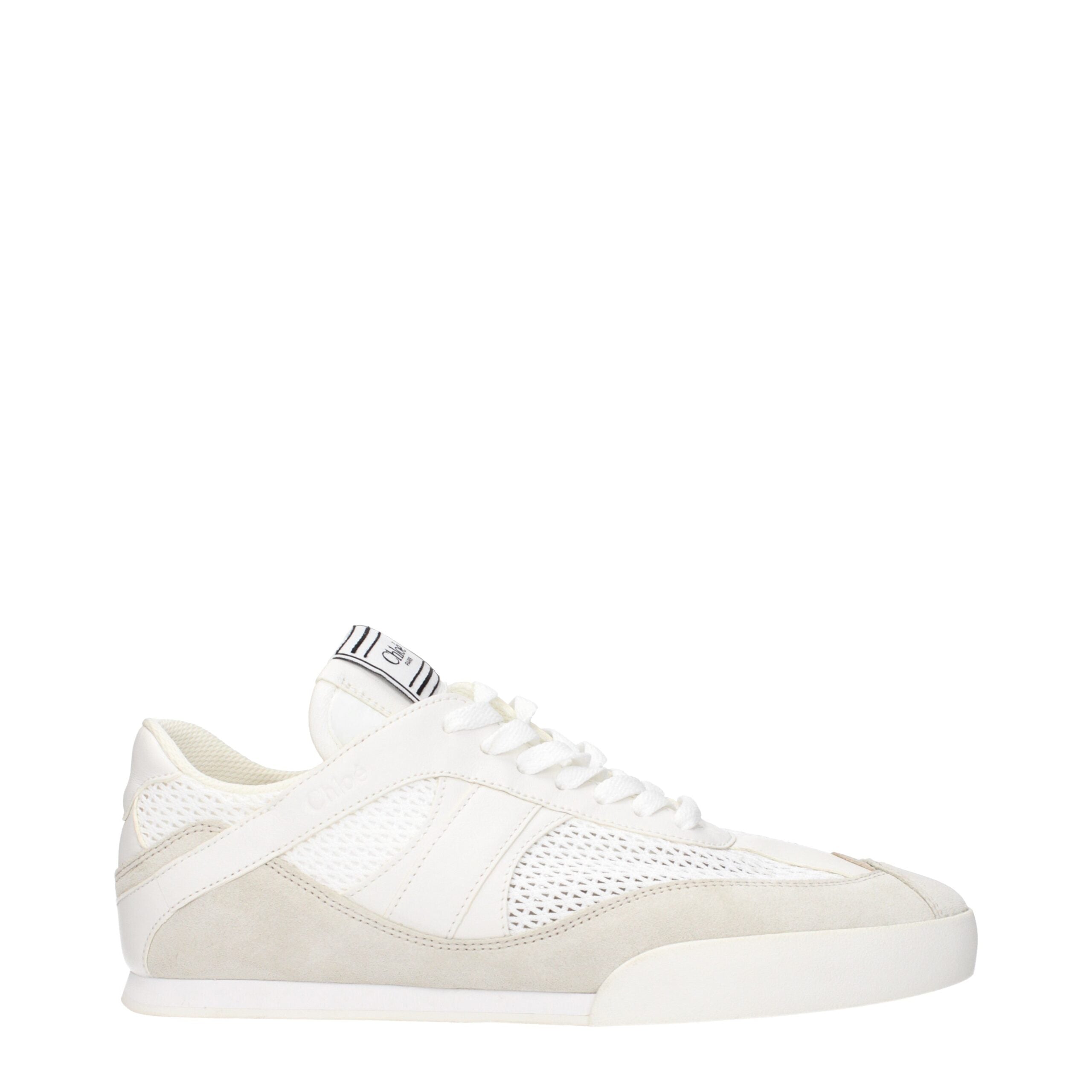 Chloé White Fabric Low Top Sneakers