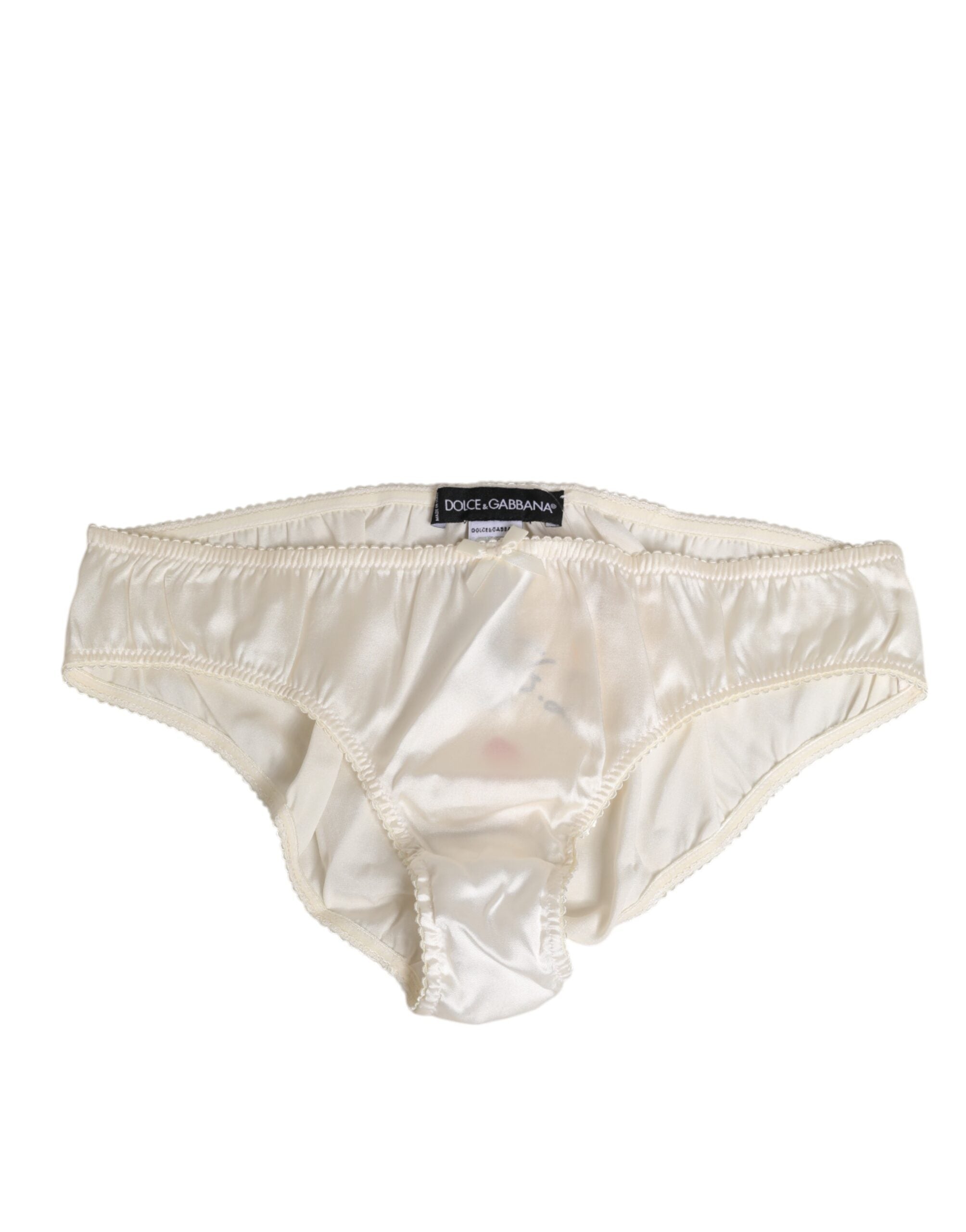 Dolce & Gabbana White Silk Satin Lingerie Panty Underwear