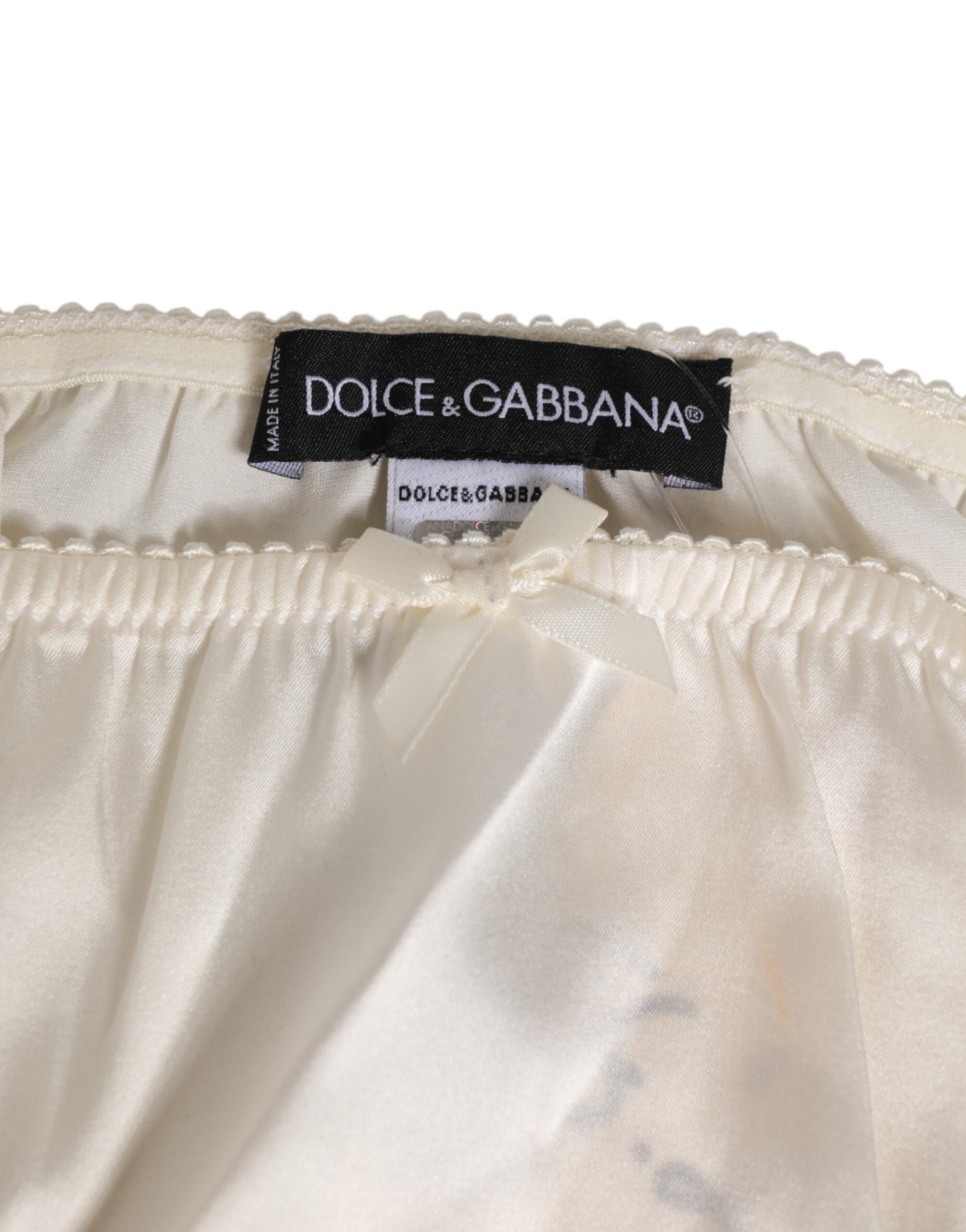 Dolce & Gabbana White Silk Satin Lingerie Panty Underwear