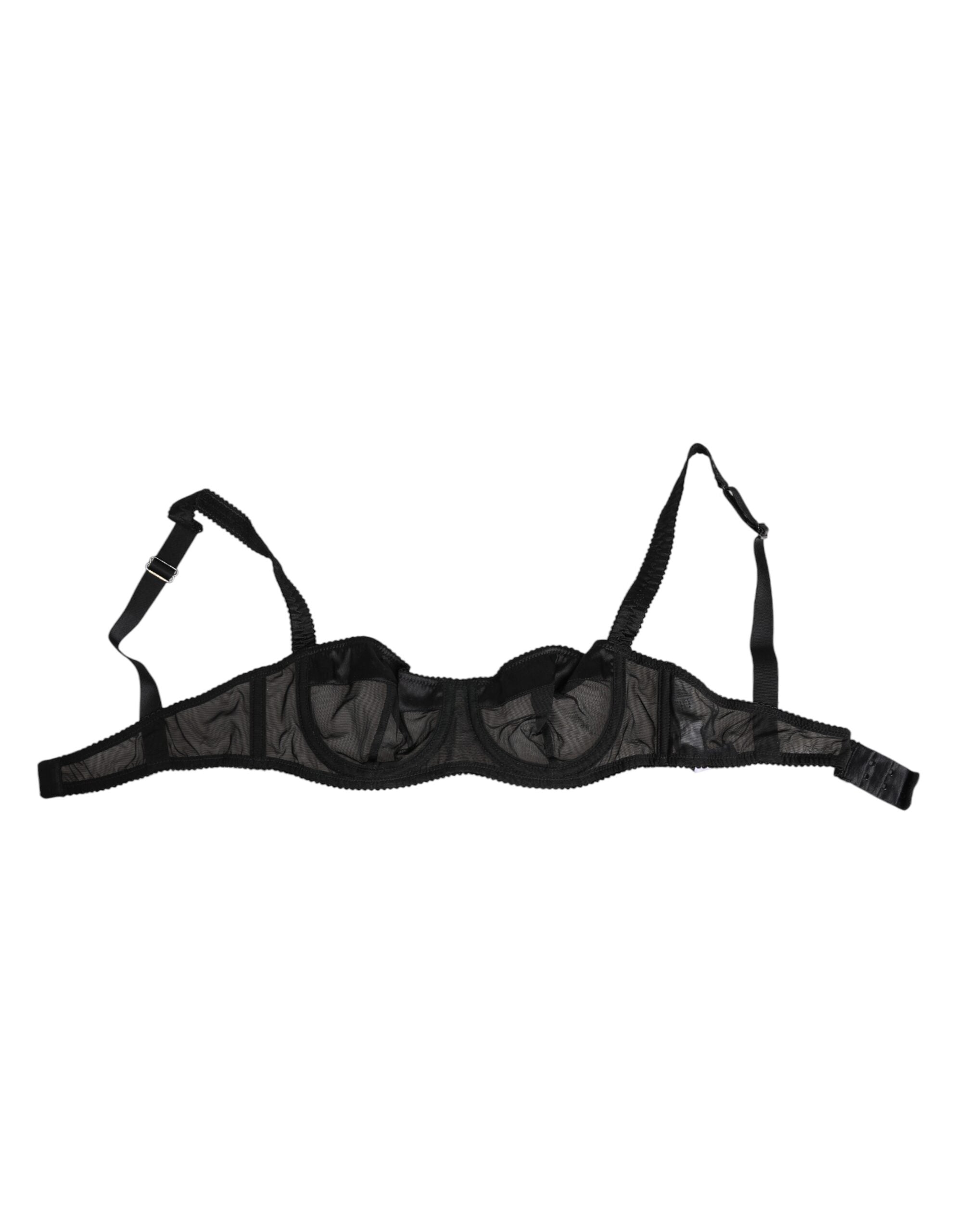 Dolce & Gabbana Black Sheer Mesh Underwire Bra Underwear