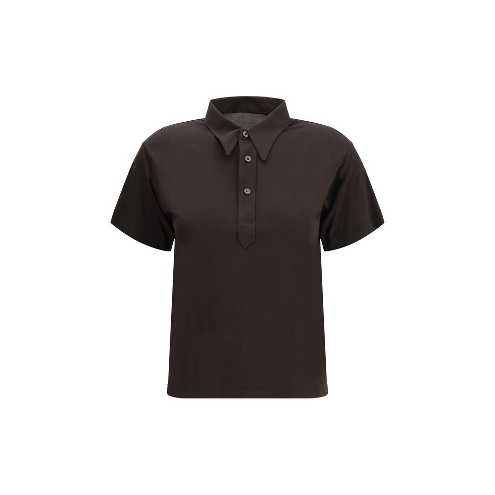 Margiela Brown Viscose Polo Shirt
