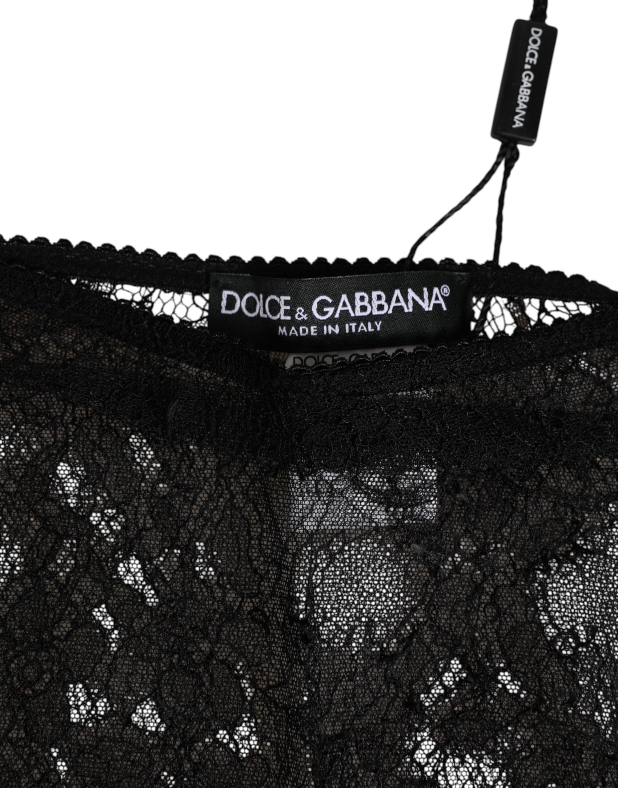 Dolce & Gabbana Black Nylon Stretch High Waist Panty Underwear
