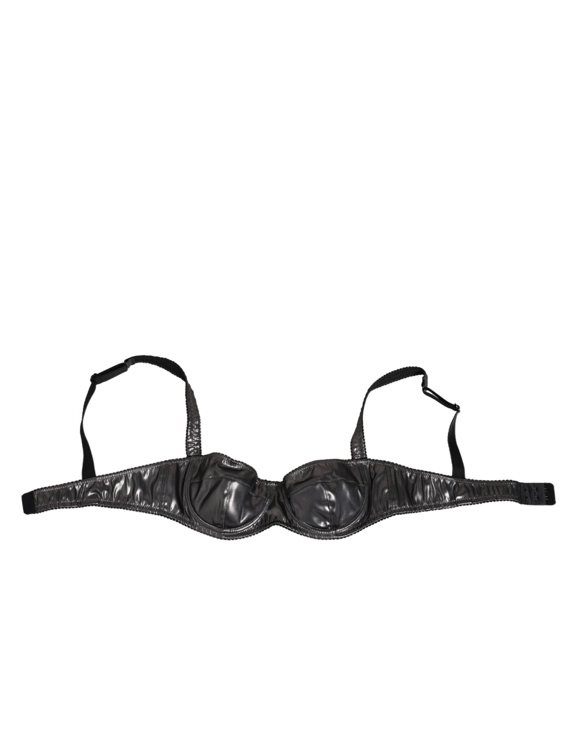 Dolce & Gabbana Black Acetate Stretch Balconette Bra Underwear