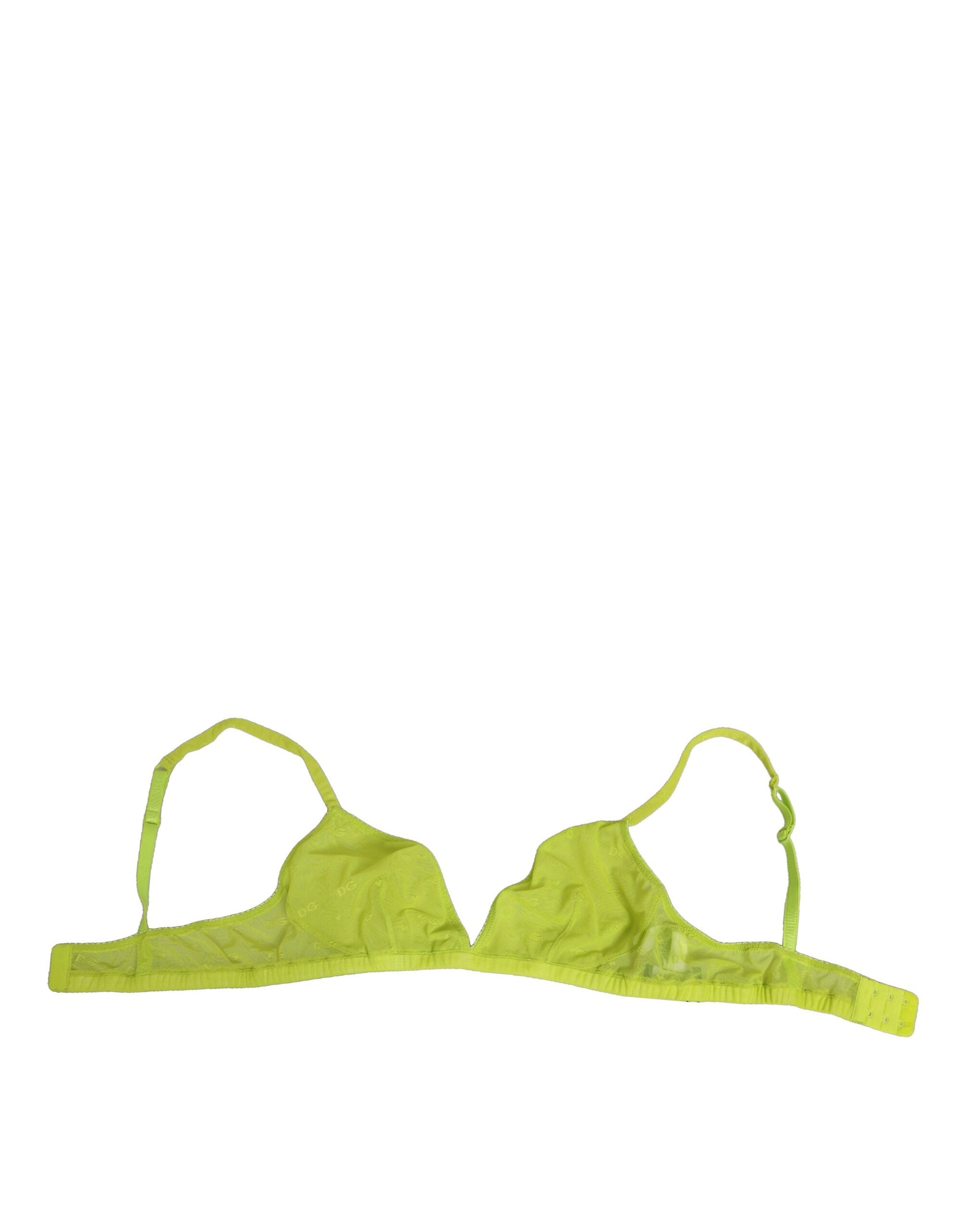 Dolce & Gabbana Yellow Green Nylon Soft Cup Brassiere Underwear
