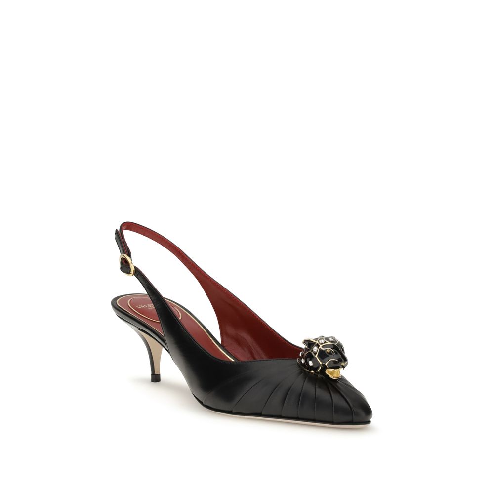 Valentino Garavani Black Leather Pumps