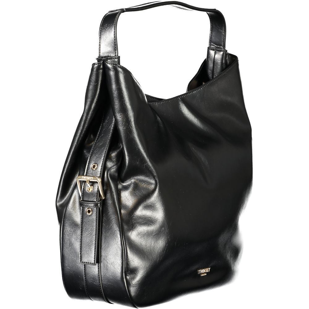 Twinset Black Polyurethane Women Hobo Bag