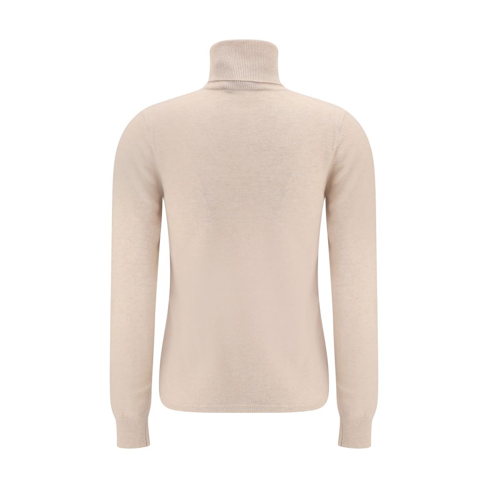 Max Mara Beige Wool Turtleneck