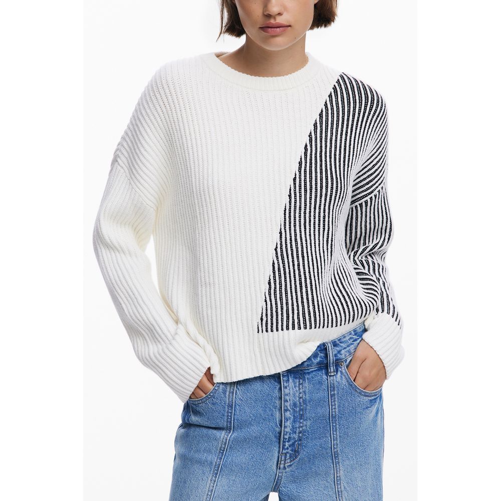 Desigual Bianco Cotton Women Sweater