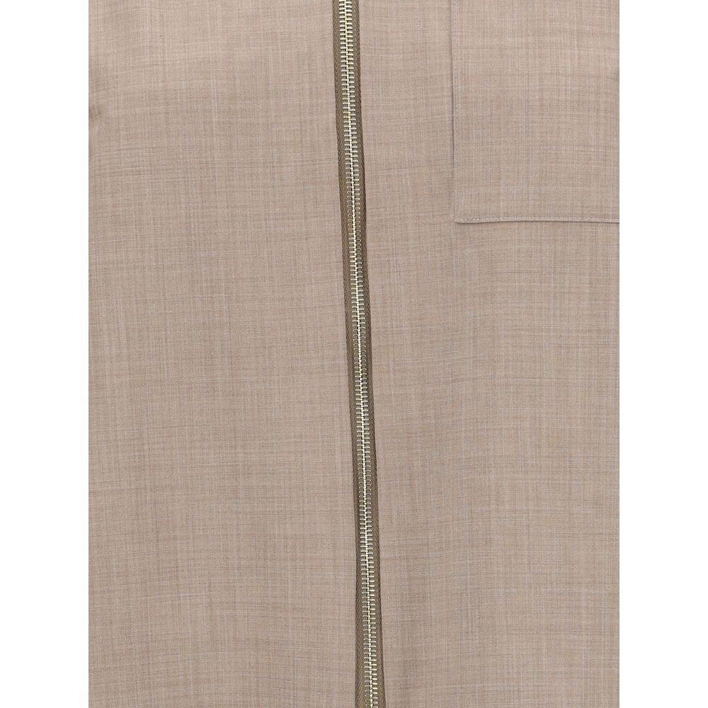 Fabiana Filippi Beige Fleece Wool Coat