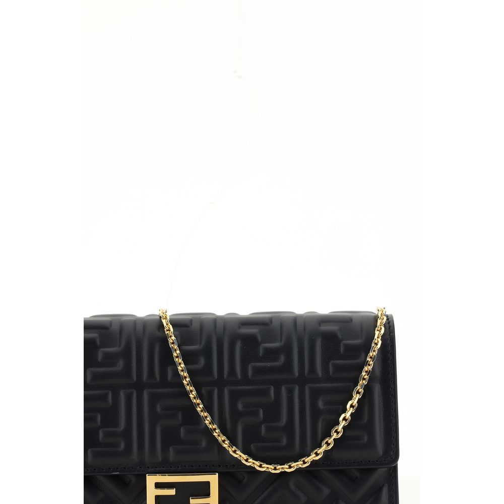 Fendi Black Calf Leather Bos Taurus Wallet