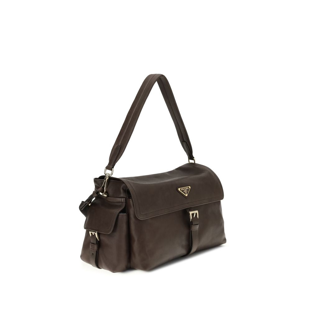 Prada Brown Recycled Polyamide Shoulder Bag
