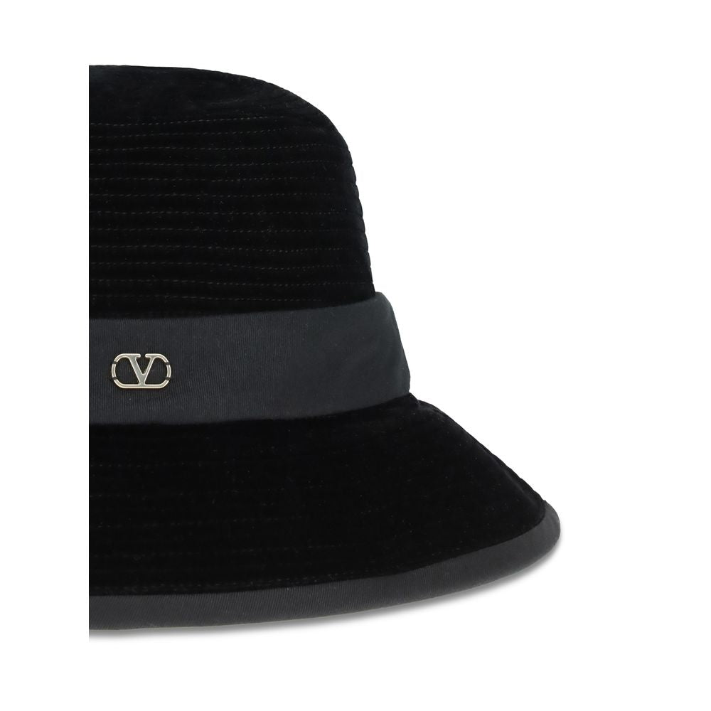 Valentino Garavani Black Cotton Fedora