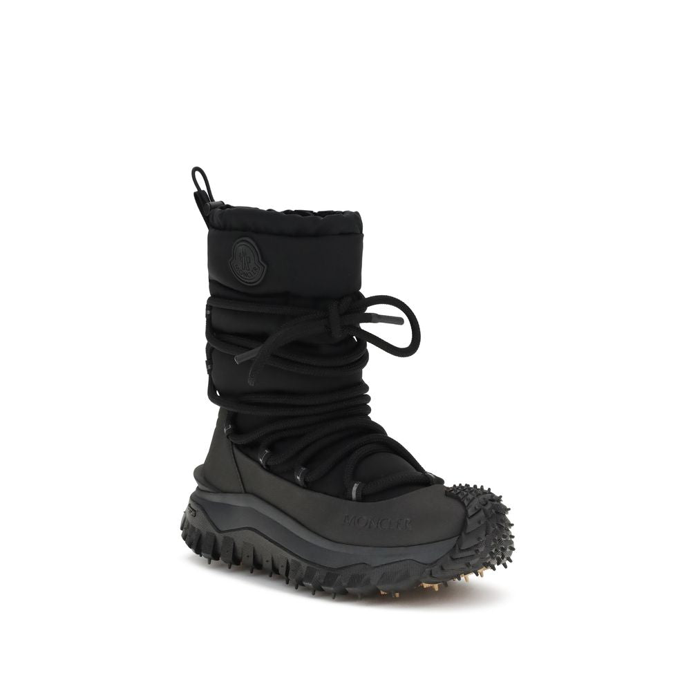 Moncler Black Polyamide Lace-Up Boots
