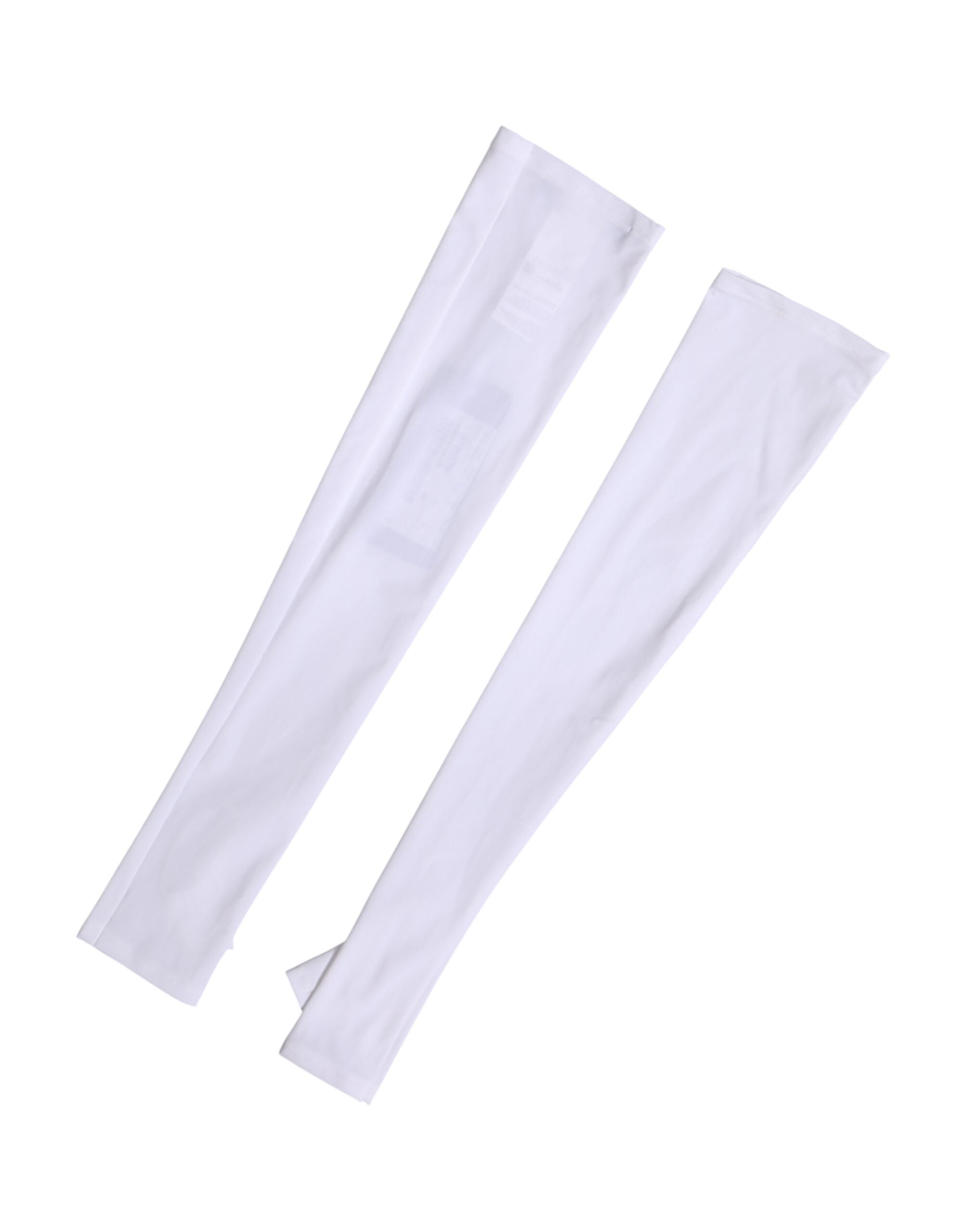 Dolce & Gabbana White Nylon Fingerless Elbow Length Mitten Gloves