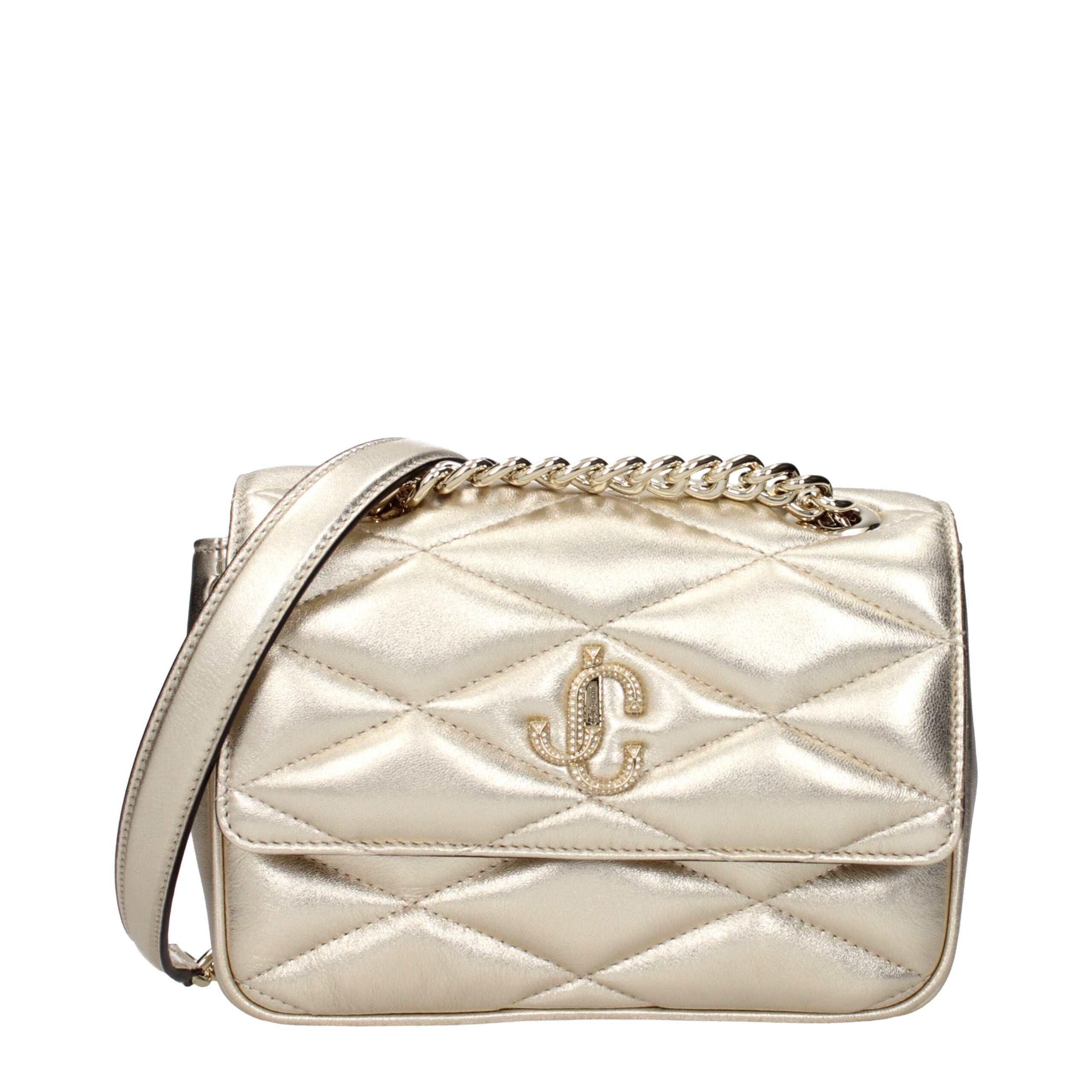 Jimmy Choo Gold Leather Shoulder Bag