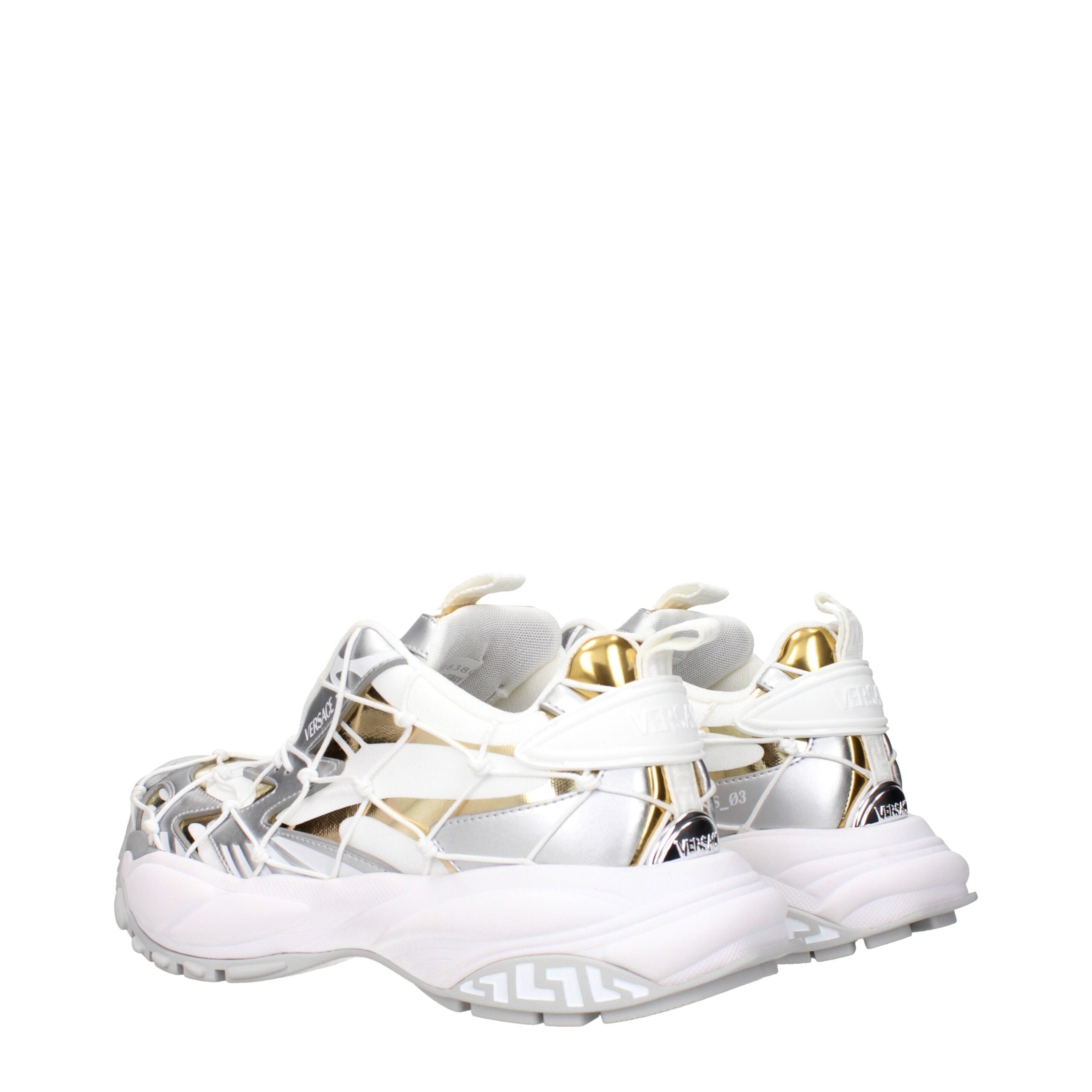 Versace White Fabric Chunky Sneakers