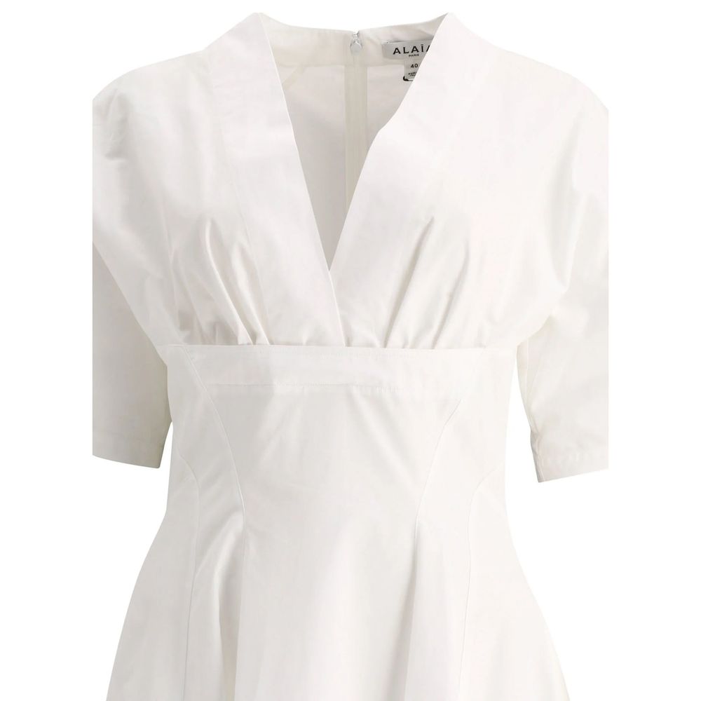 Alaïa White Cotton Casual Dress