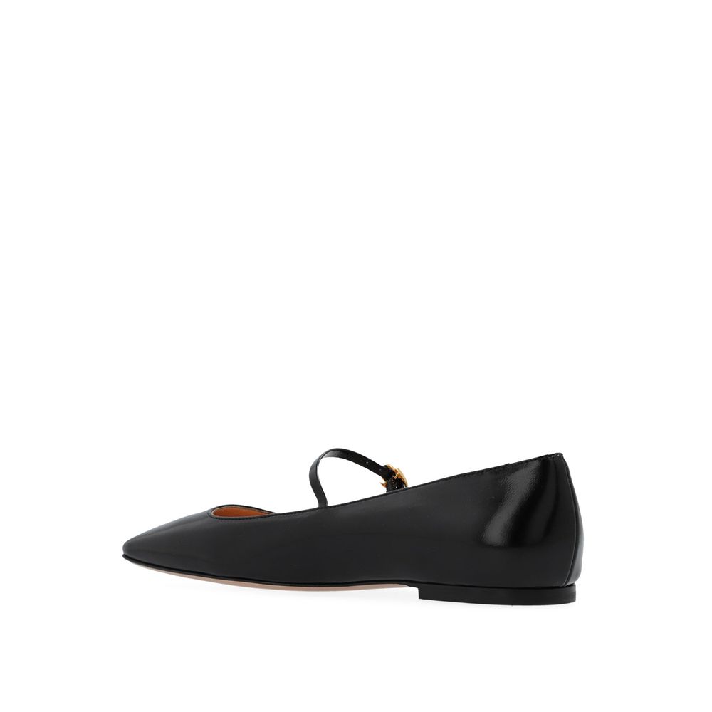 Gianvito Rossi Black Calfskin Ballet Flats