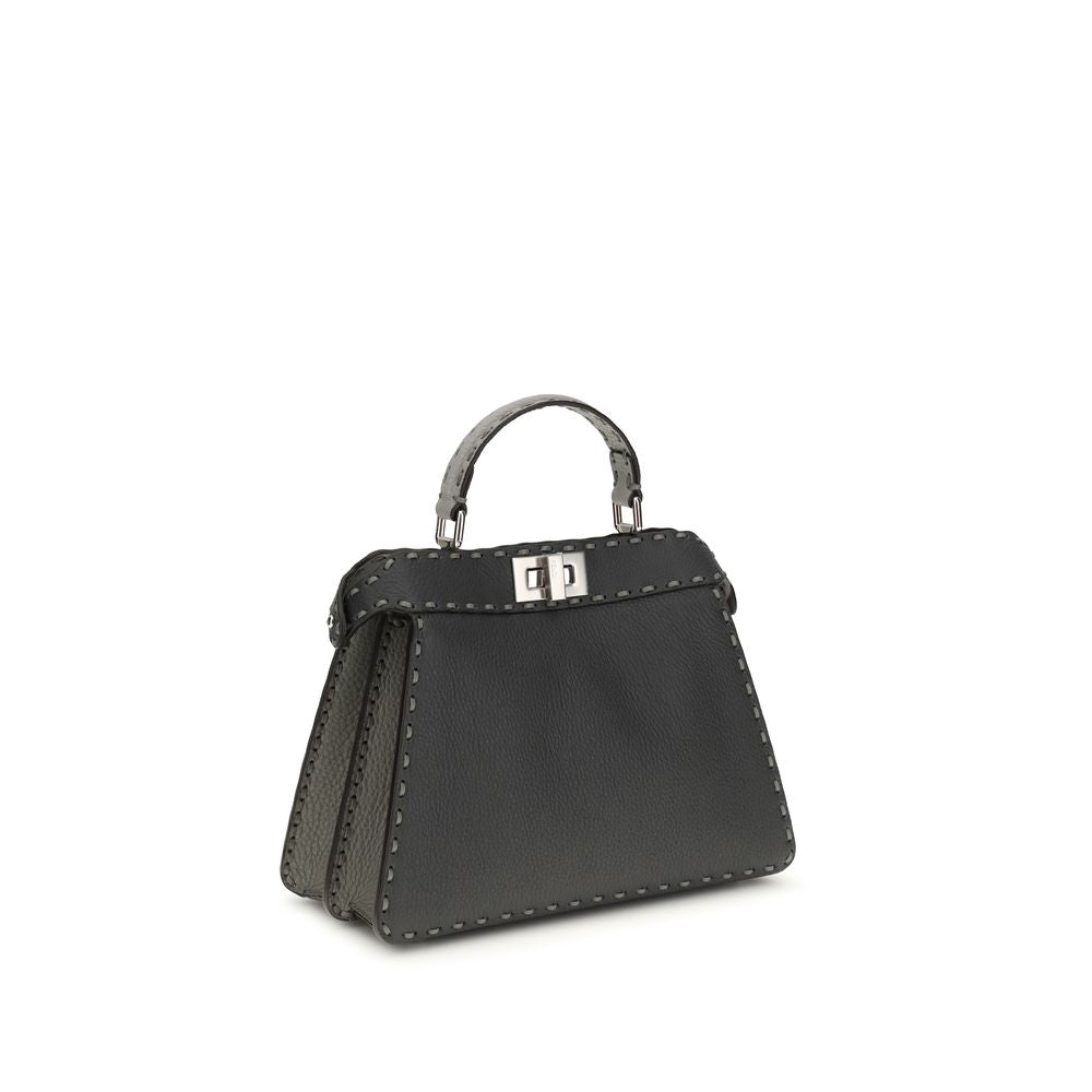 Fendi Gray Leather Shoulder Bag