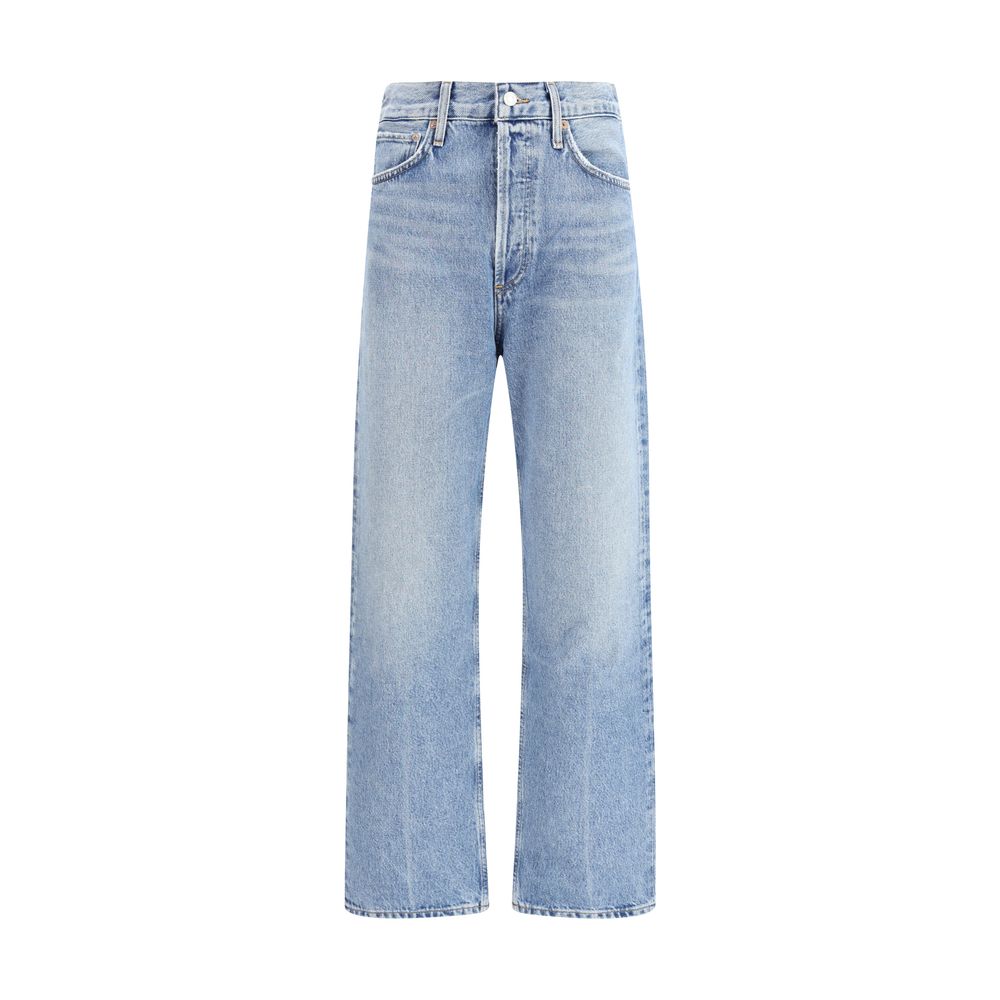 Agolde Blue Cotton Straight-Leg Jeans