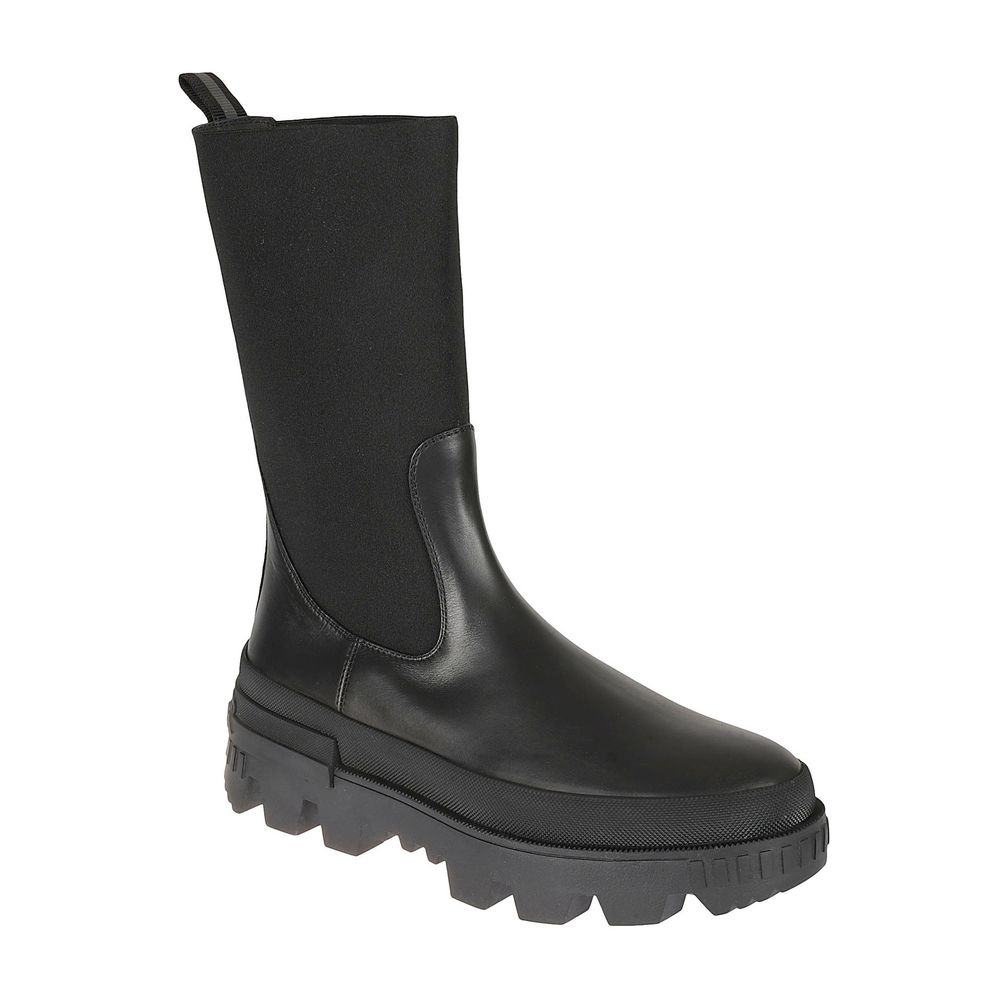 Moncler Black Calfskin Flat Boots