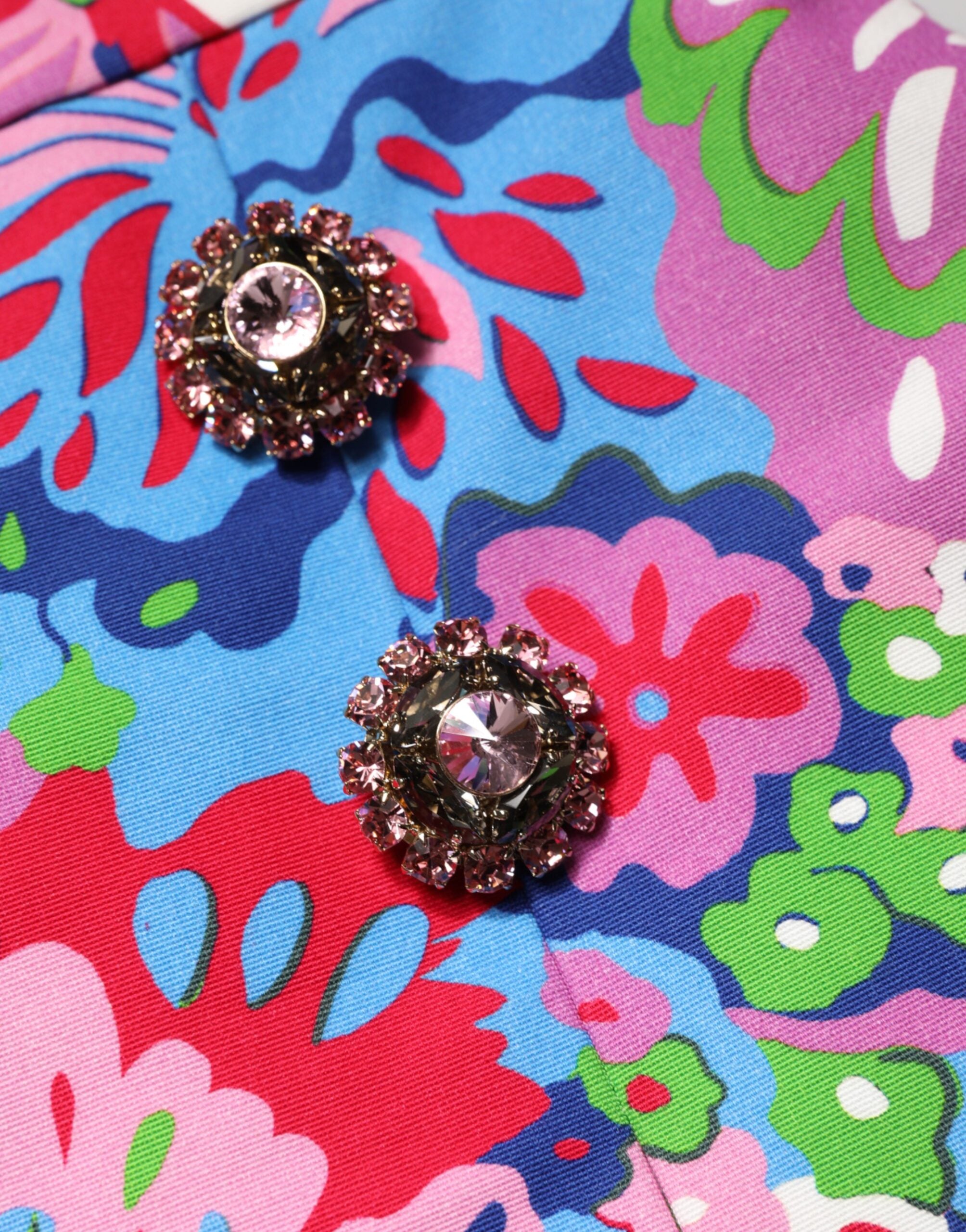 Dolce & Gabbana Multicolor Floral Buttoned High Waist Mini Shorts