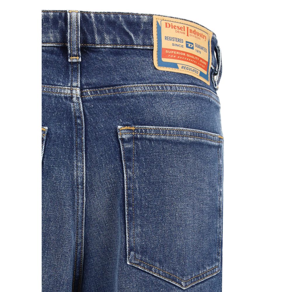 Diesel Blue Cotton Straight-Leg Jeans