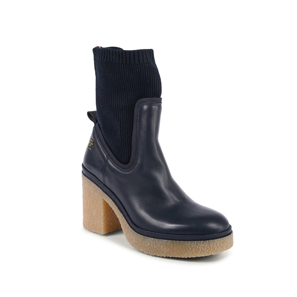 Tommy Hilfiger Blue Leather Ankle Boots