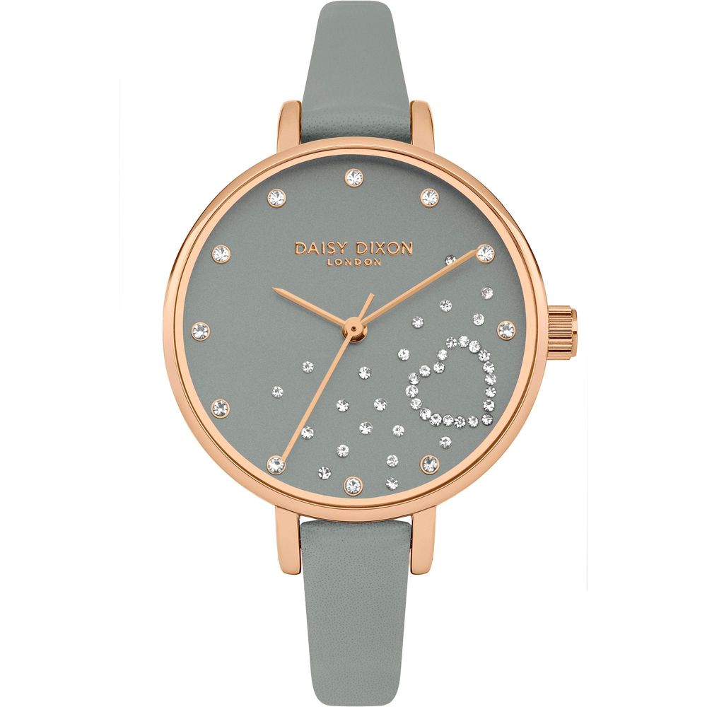 DAISY DIXON Gray Leather Dress Watch