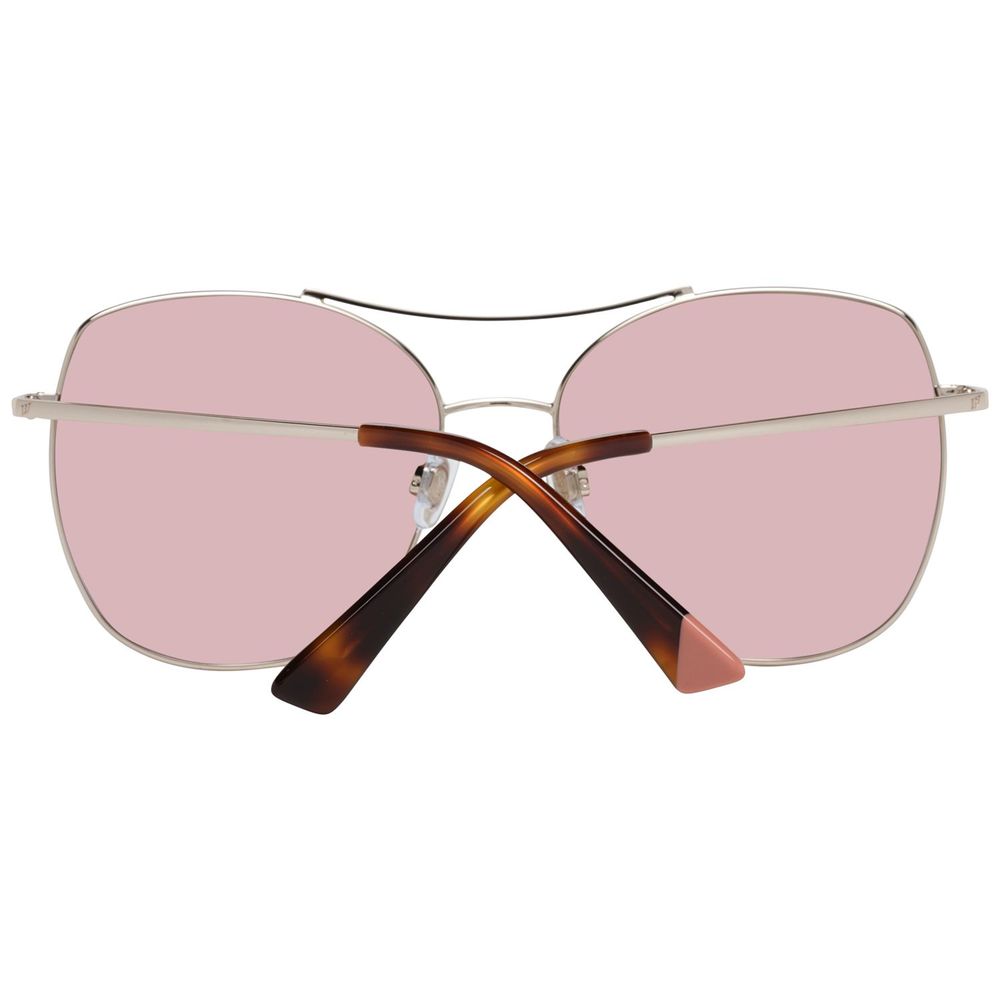 WEB EYEWEAR Rose Gold Metal Sunglasses