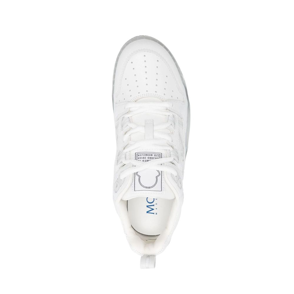 Moncler White Calfskin Low Top Sneakers