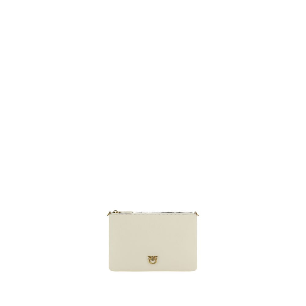 PINKO Cream Calf Leather Bos Taurus Shoulder Bag