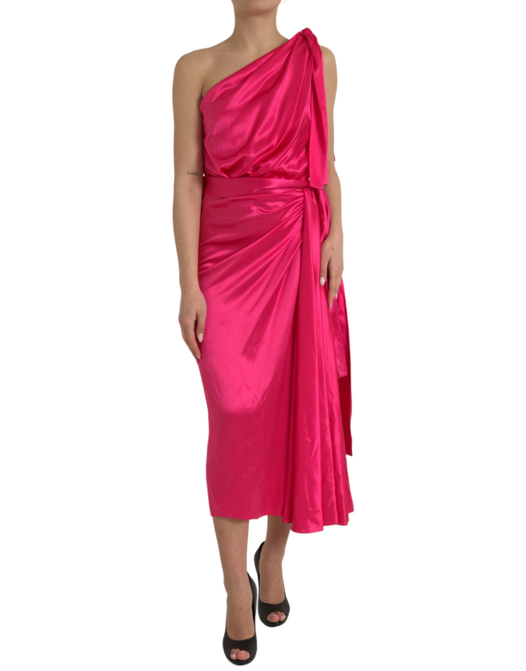Dolce & Gabbana Fuchsia Silk Casual Dress