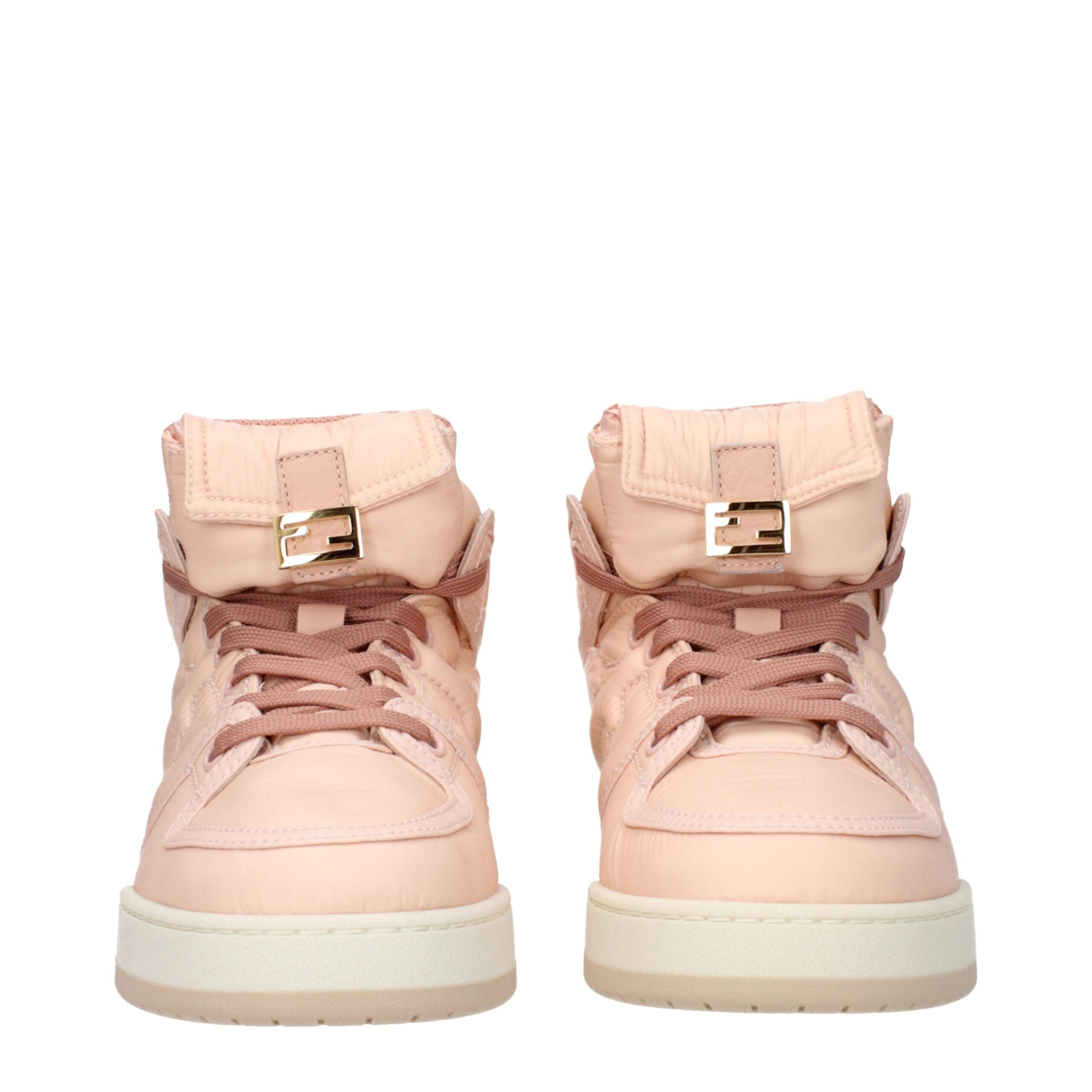 Fendi Pink Nylon High Top Sneakers