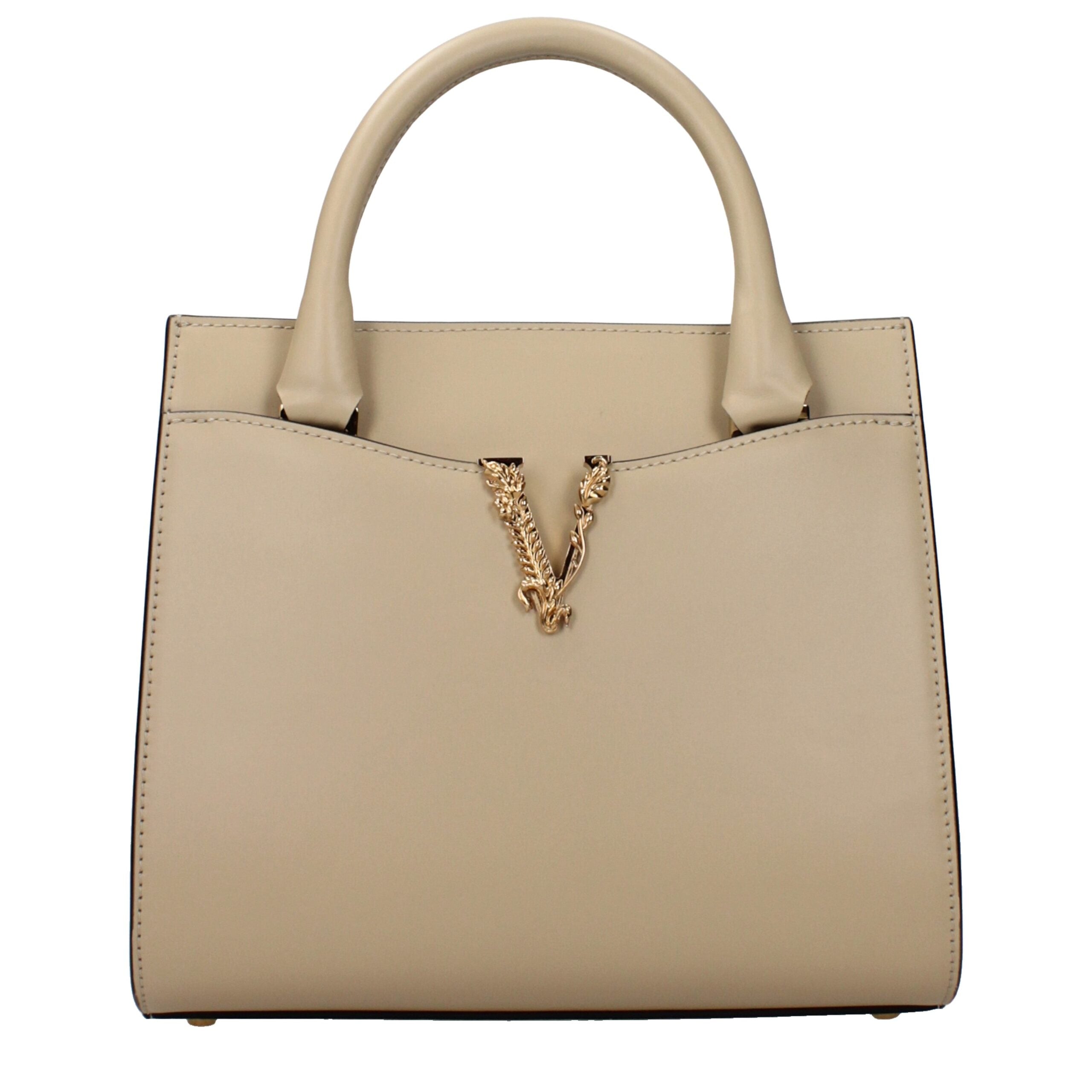 Versace Beige Leather Handbag