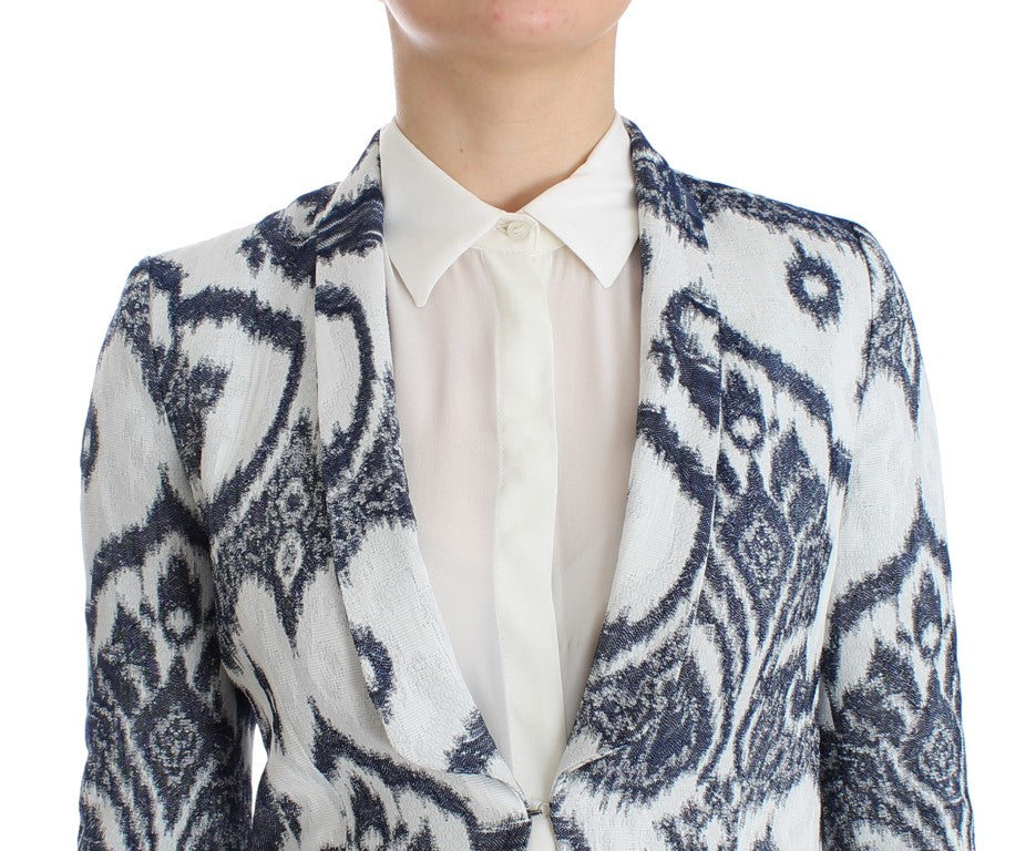 Christian Pellizzari Blue White Blazer Suit Jacket