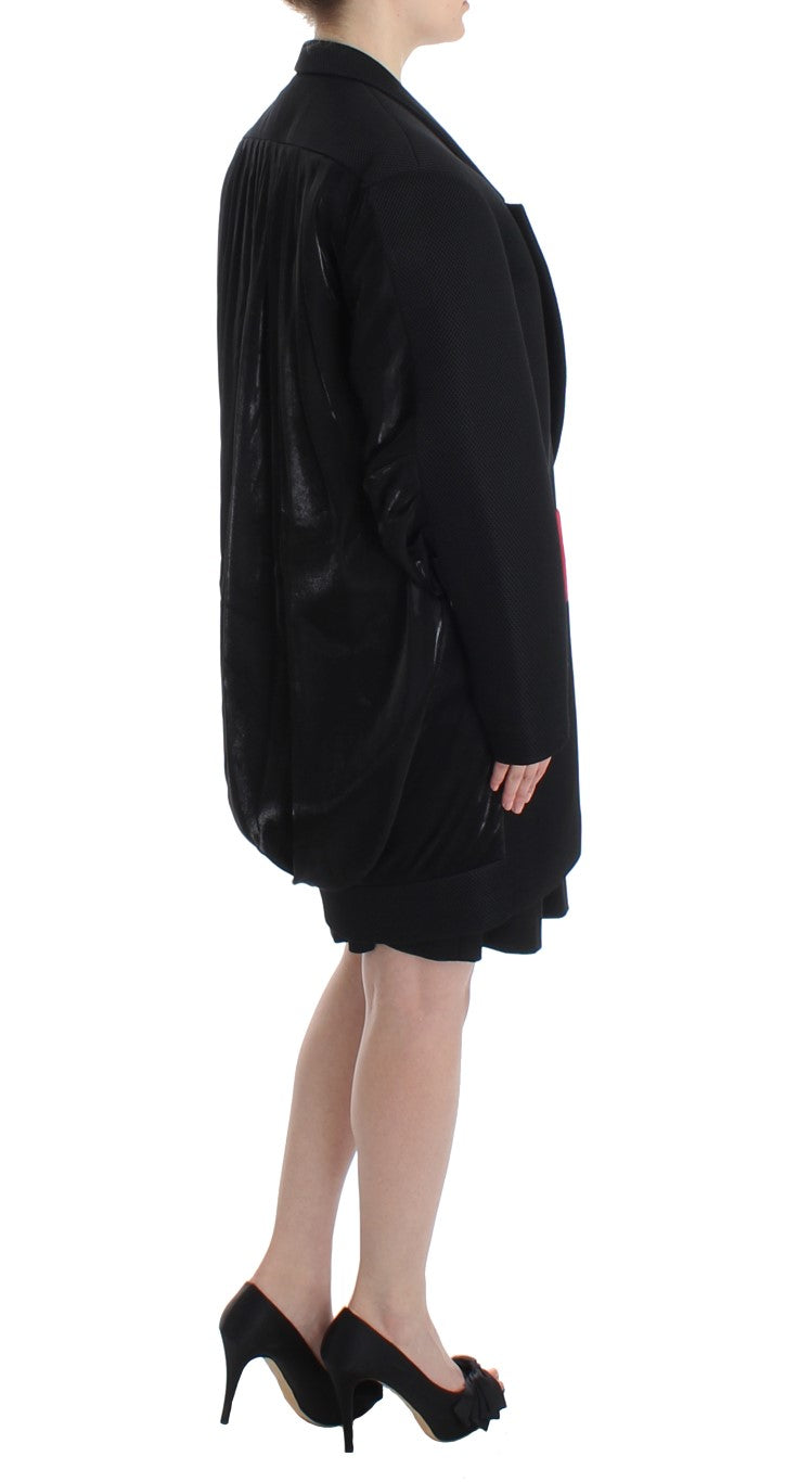 KAALE SUKTAE Black Coat Trench Long Draped Jacket Blazer