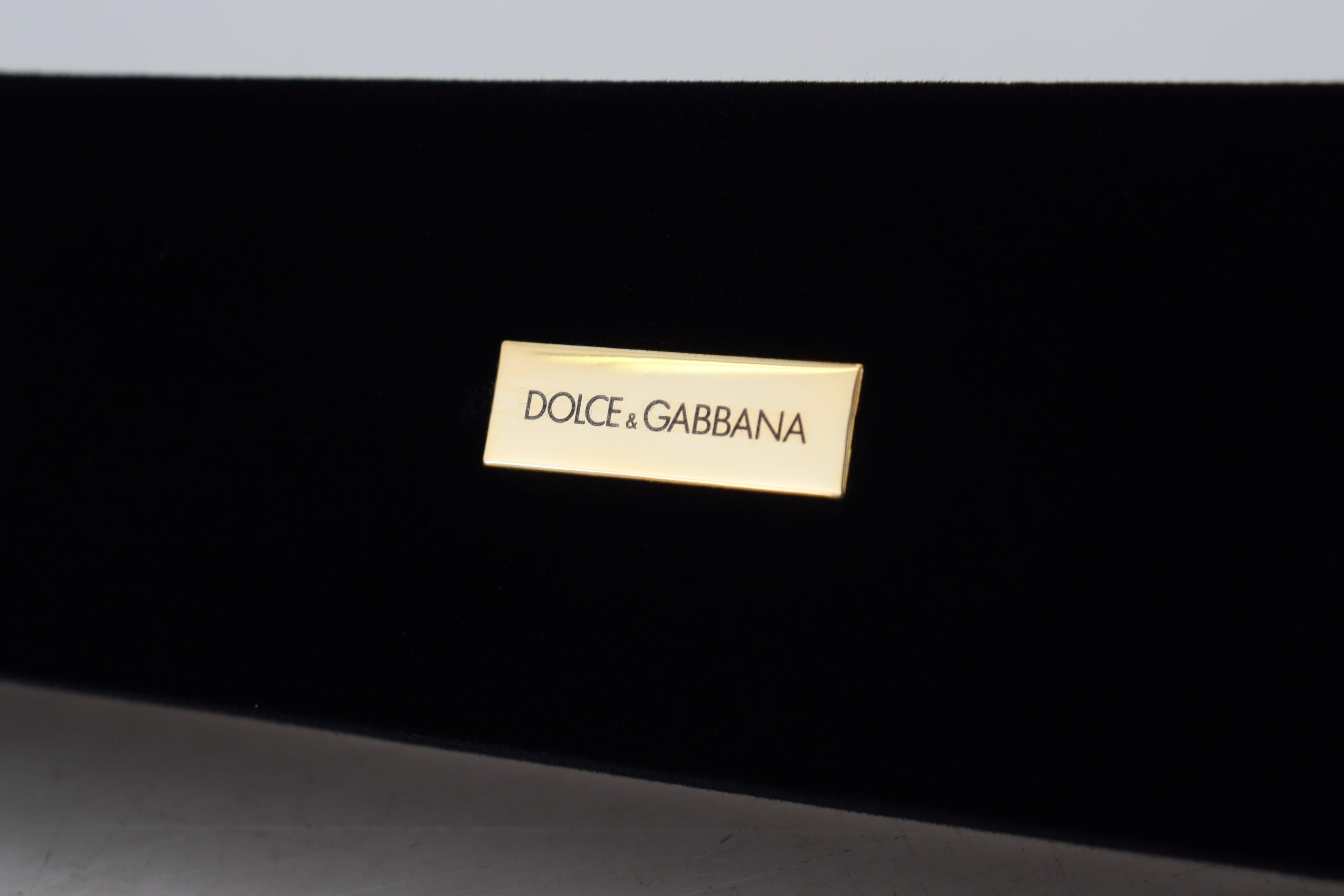 Dolce & Gabbana Black Velvet Logo Plaque Storage Bracelet Jewelry Box