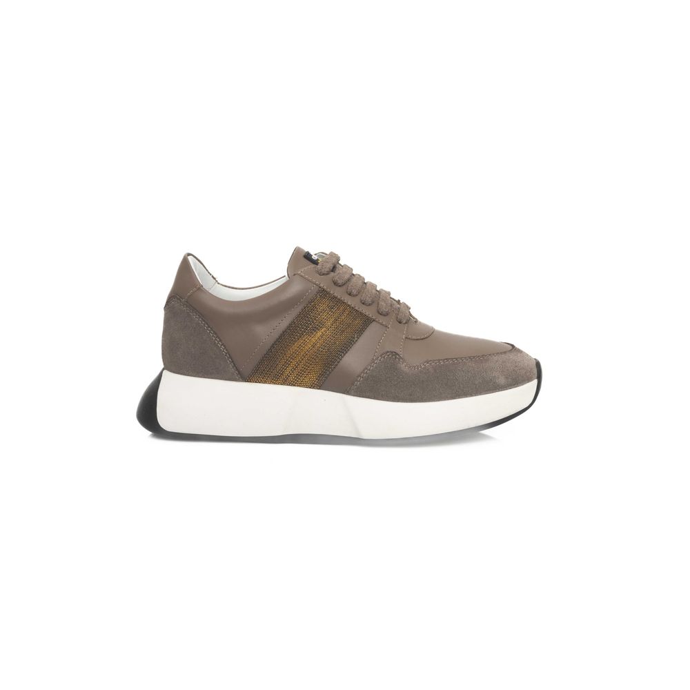 Cerruti 1881 Beige Cowhide Women Sneaker