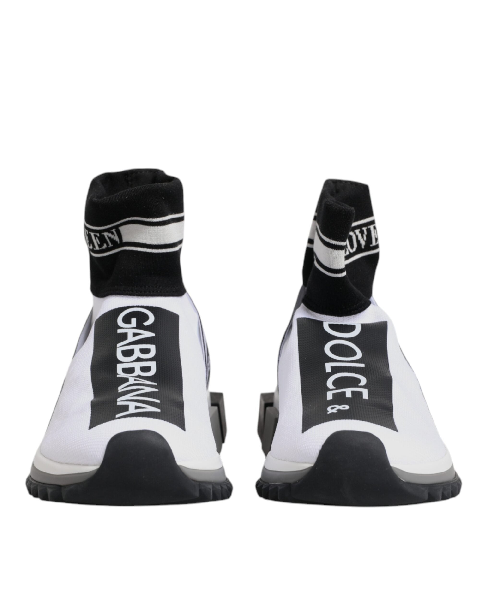 Dolce & Gabbana White Black Sorrento Socks Sneakers Shoes