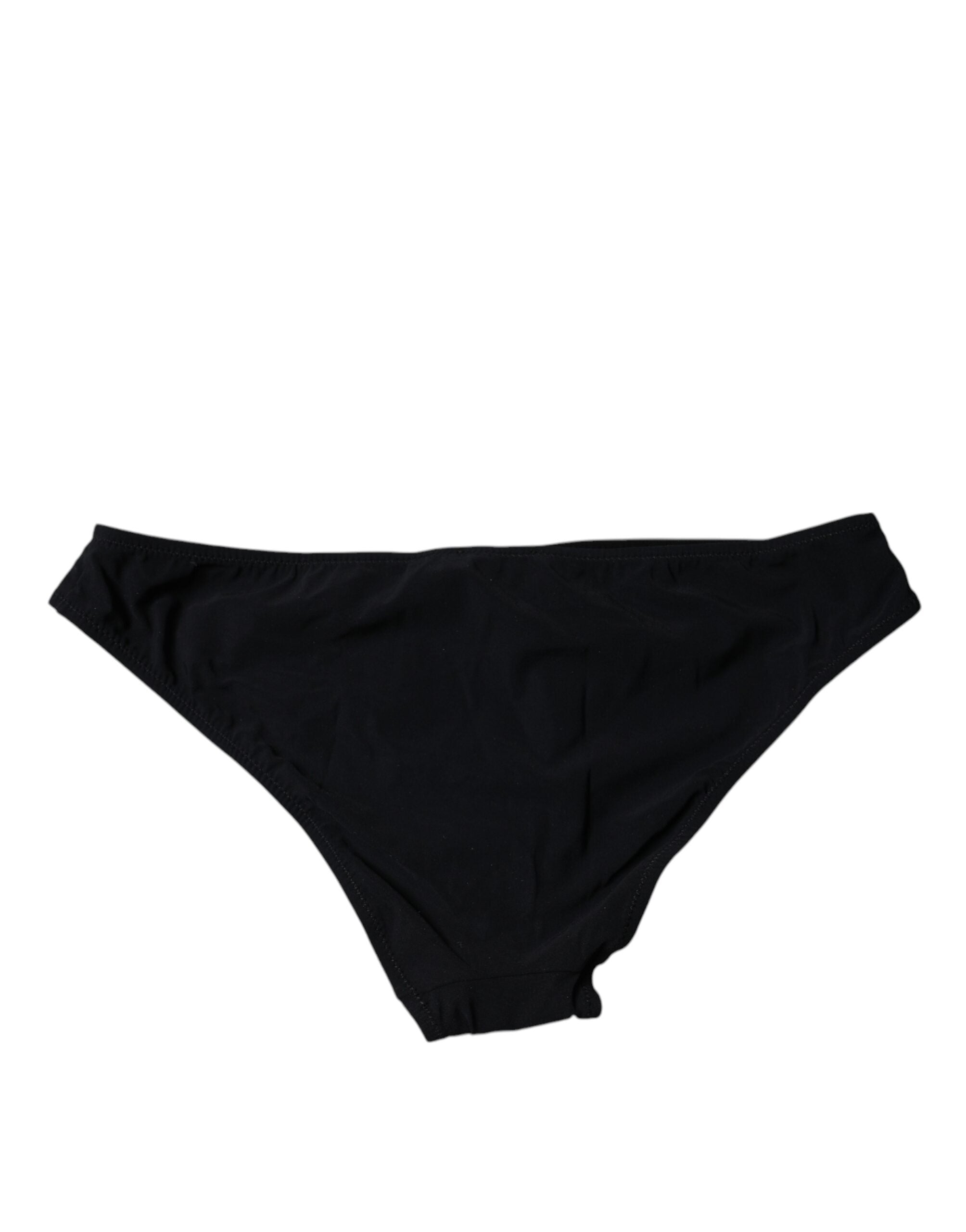 Dolce & Gabbana Black Nylon Stretch Mid Waist Panty Underwear