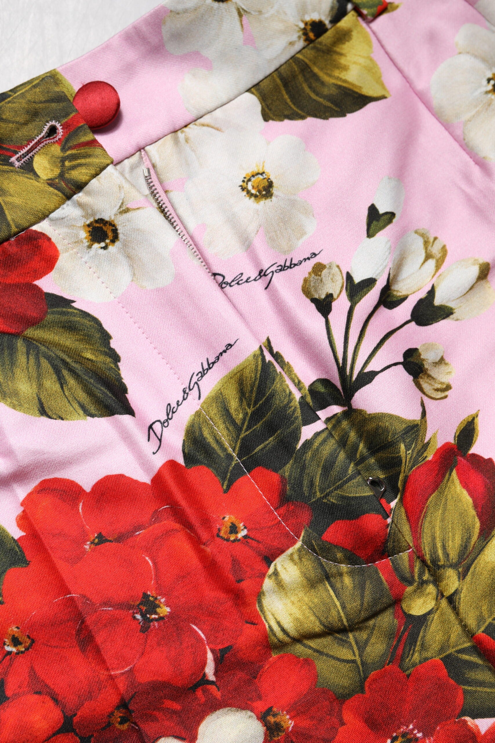 Dolce & Gabbana Pink Floral Print High Waist Hotpants Short