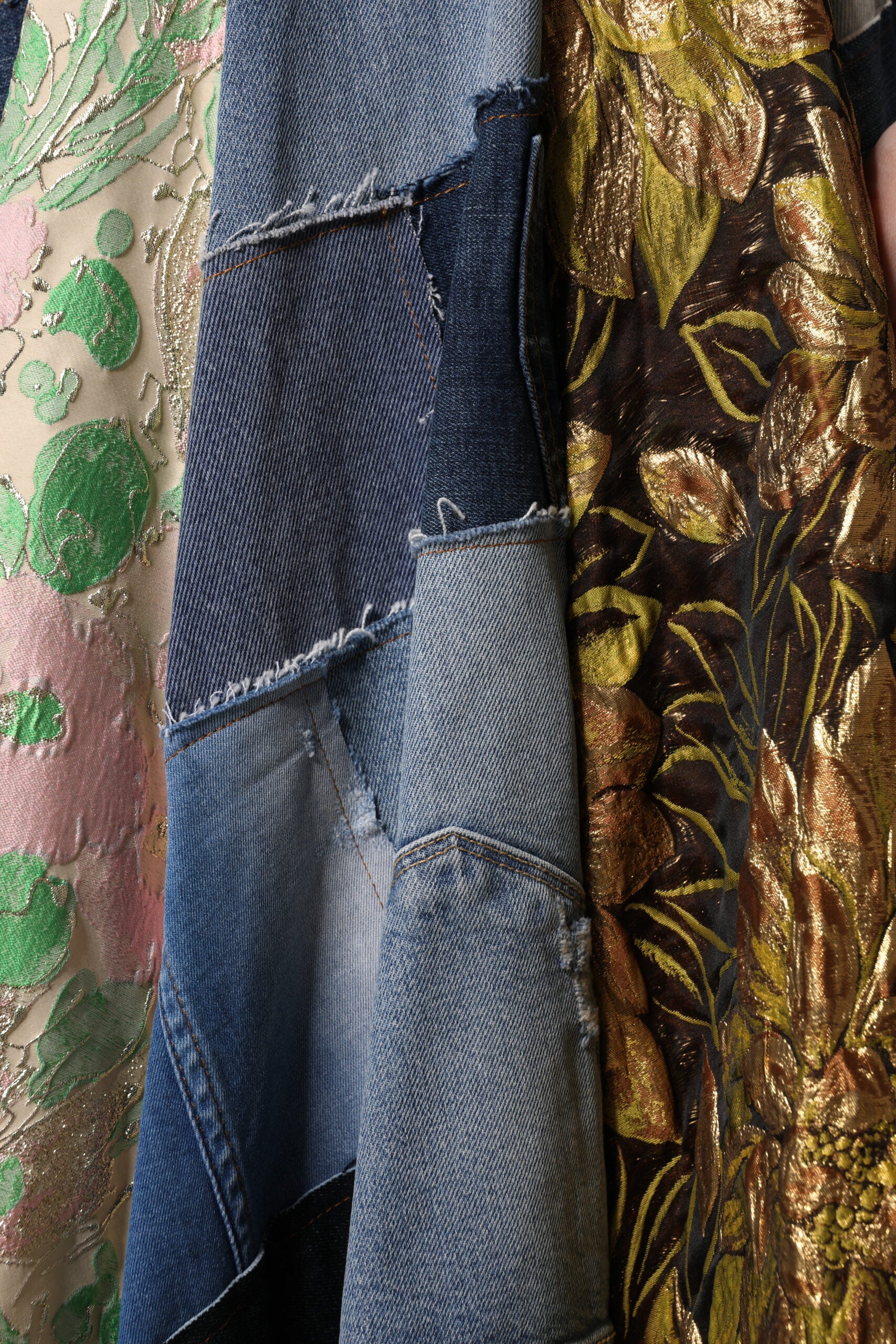 Dolce & Gabbana Multicolor Patchwork High Waisted Midi Skirt