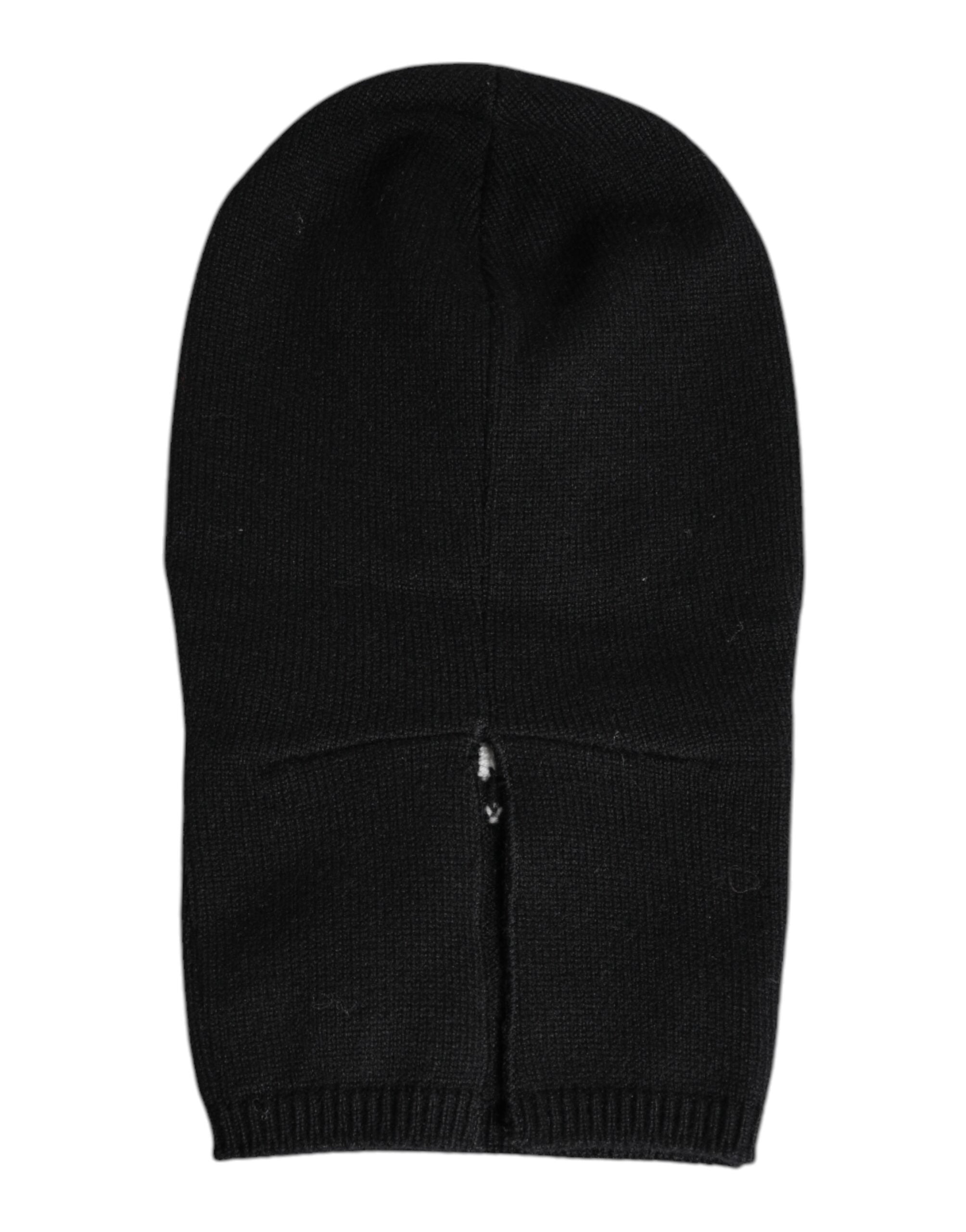 Dolce & Gabbana Black Cashmere Knitted Ski Mask Balaclava Hat
