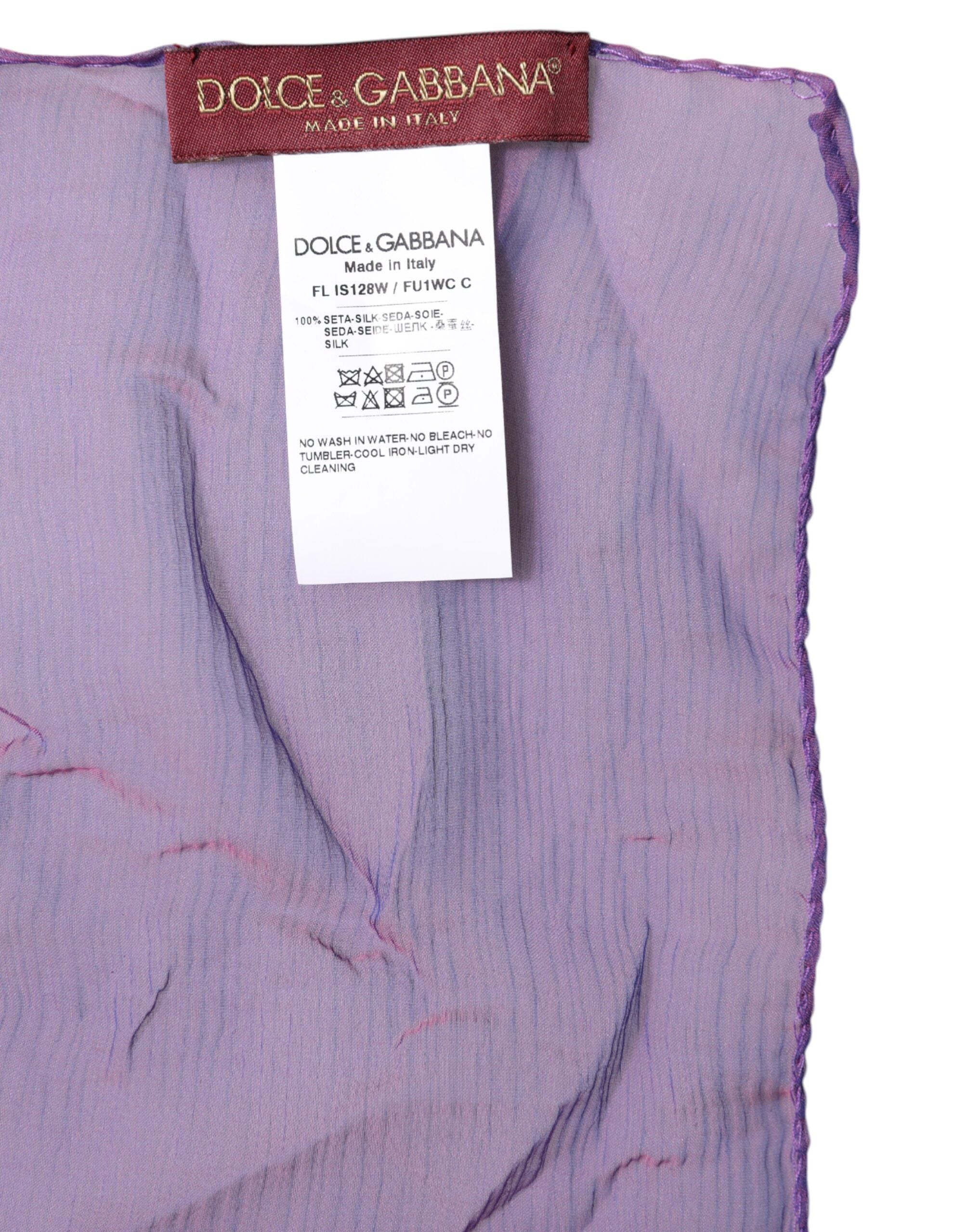 Dolce & Gabbana Purple Silk Rectangle Wrap Shawl Scarf