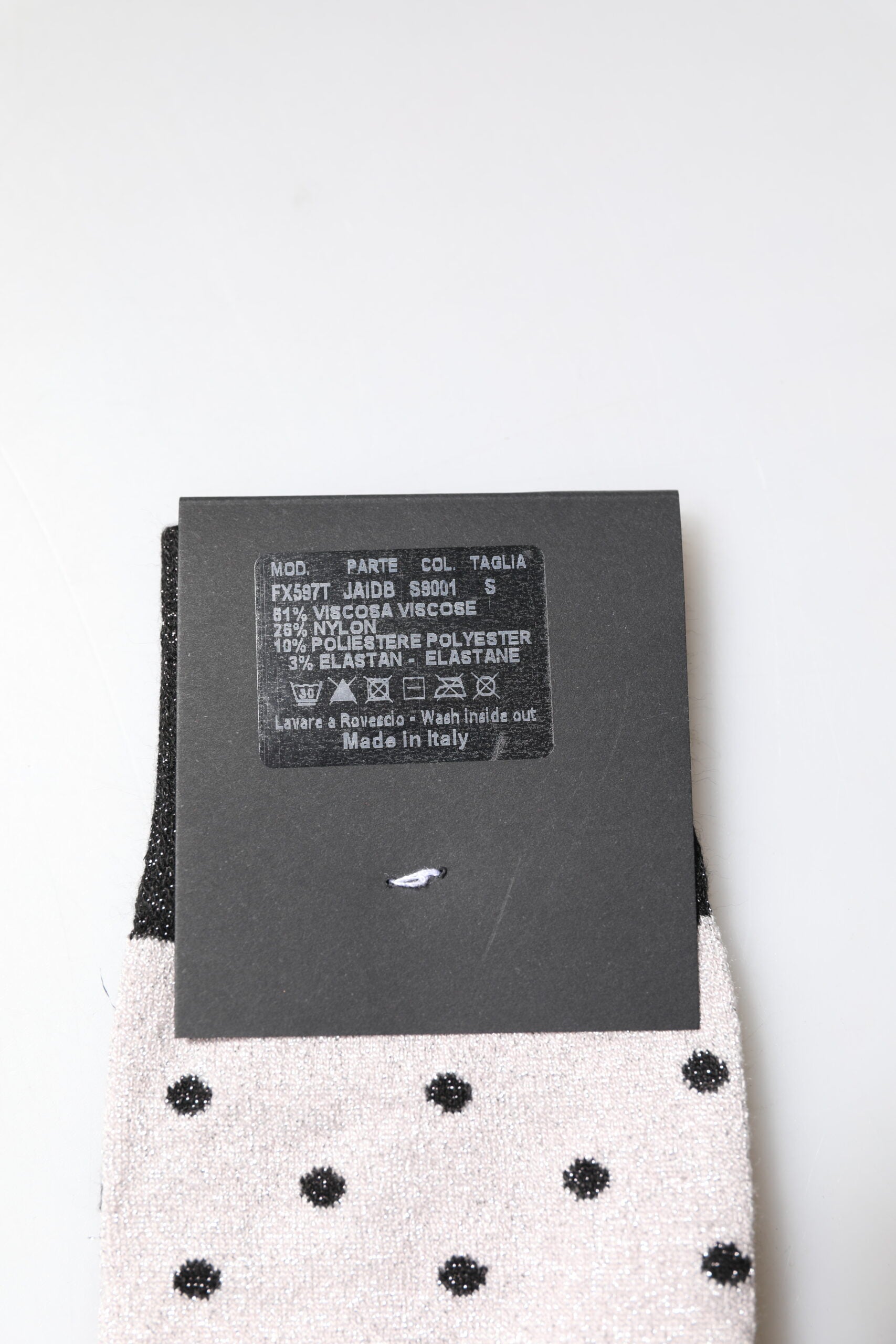 Dolce & Gabbana Gray Viscose Stretch Dotted Socks