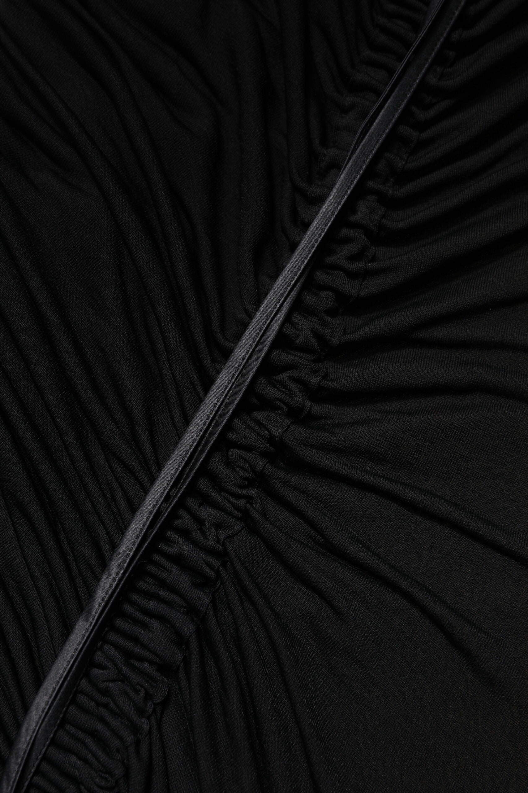 Dolce & Gabbana Black Mesh Trim Bodycon Long Sheath Dress