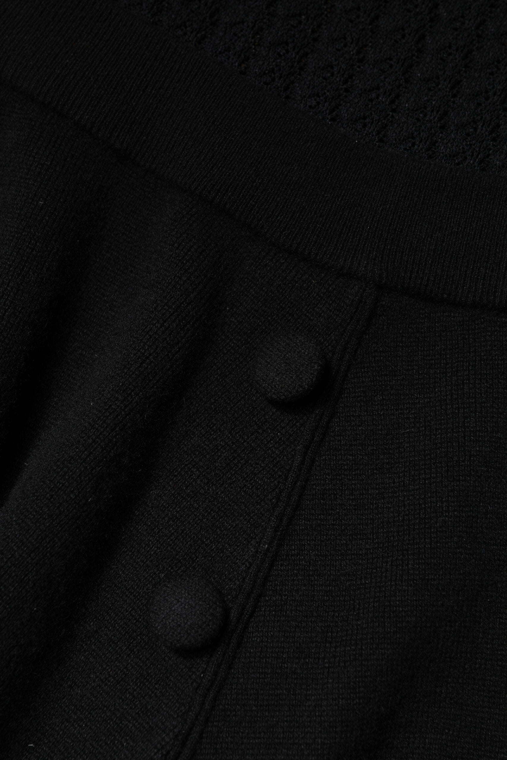 Dolce & Gabbana Black Cashmere Long Sleeves A-line Midi Dress