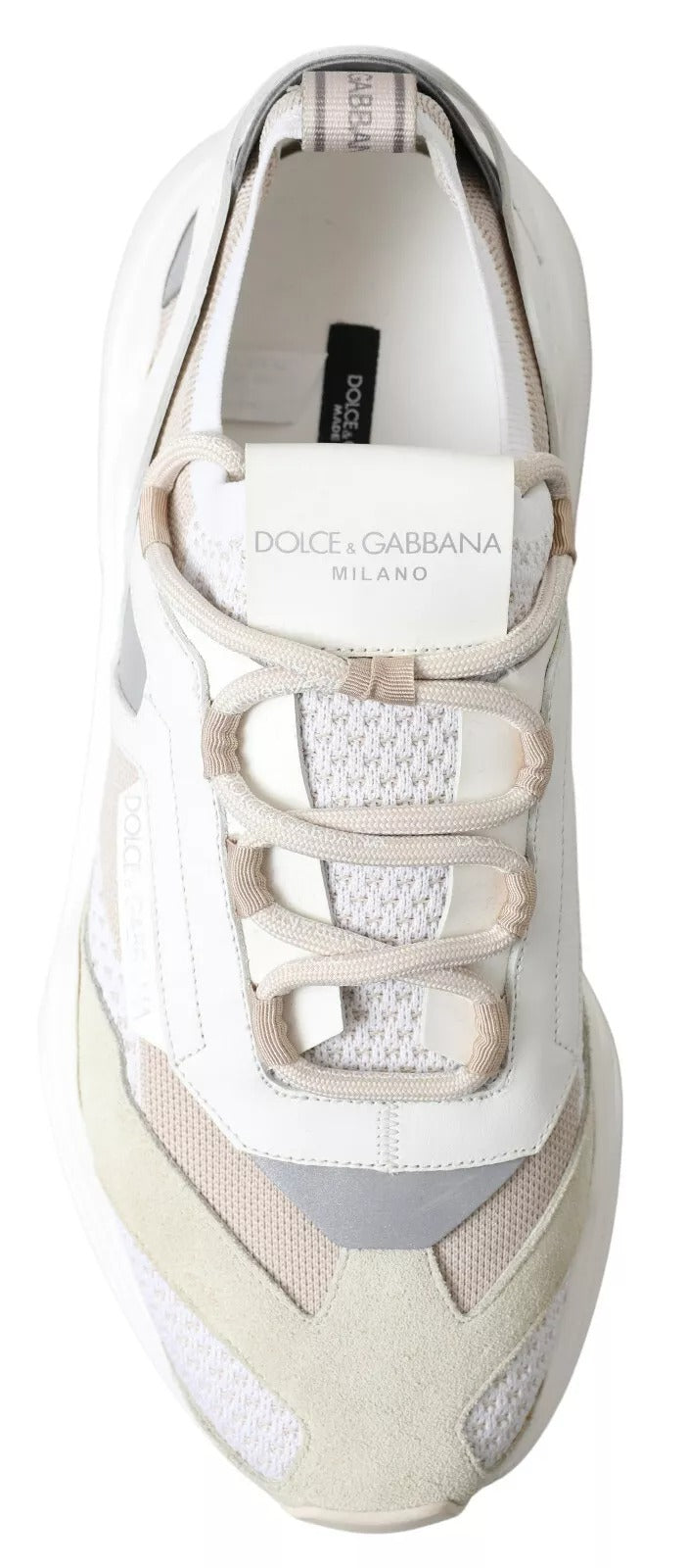 Dolce & Gabbana Sneakers White Beige Leather Sport DAYMASTER Shoes
