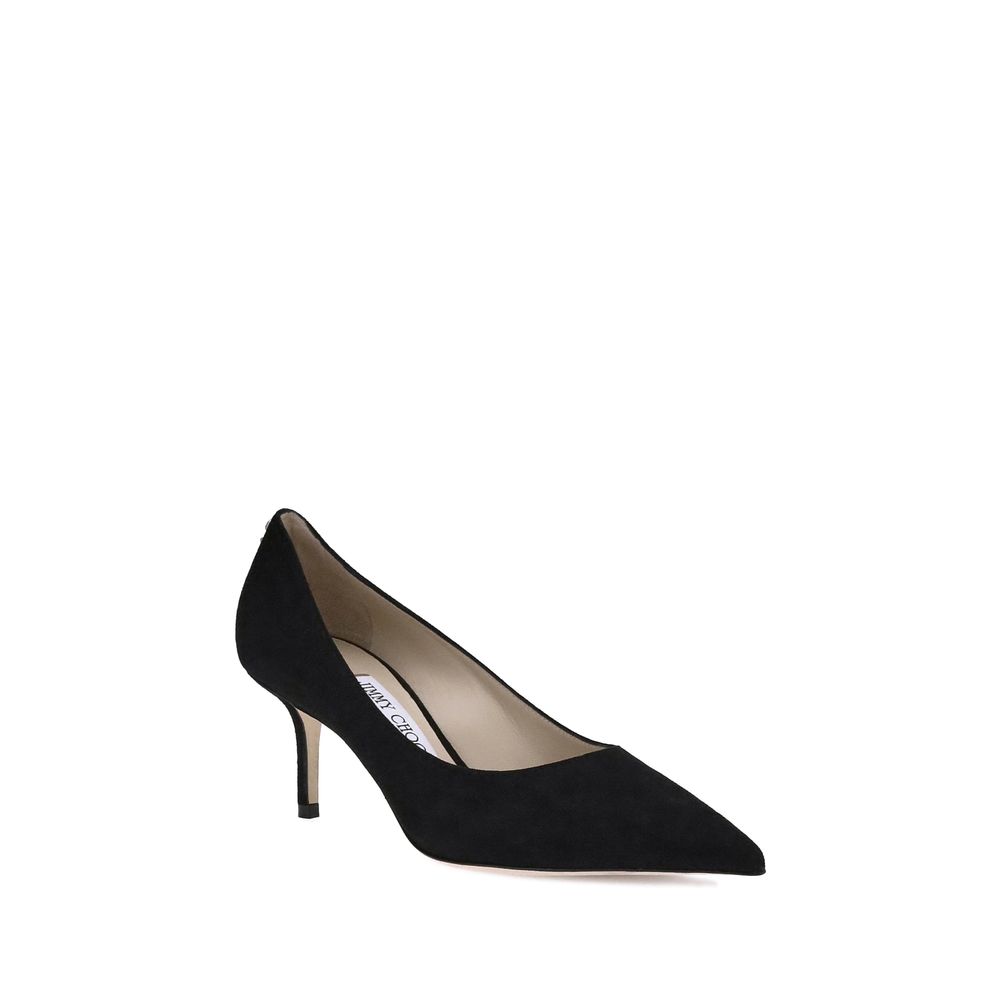 Jimmy Choo Black Goatskin Mid Heel Pumps